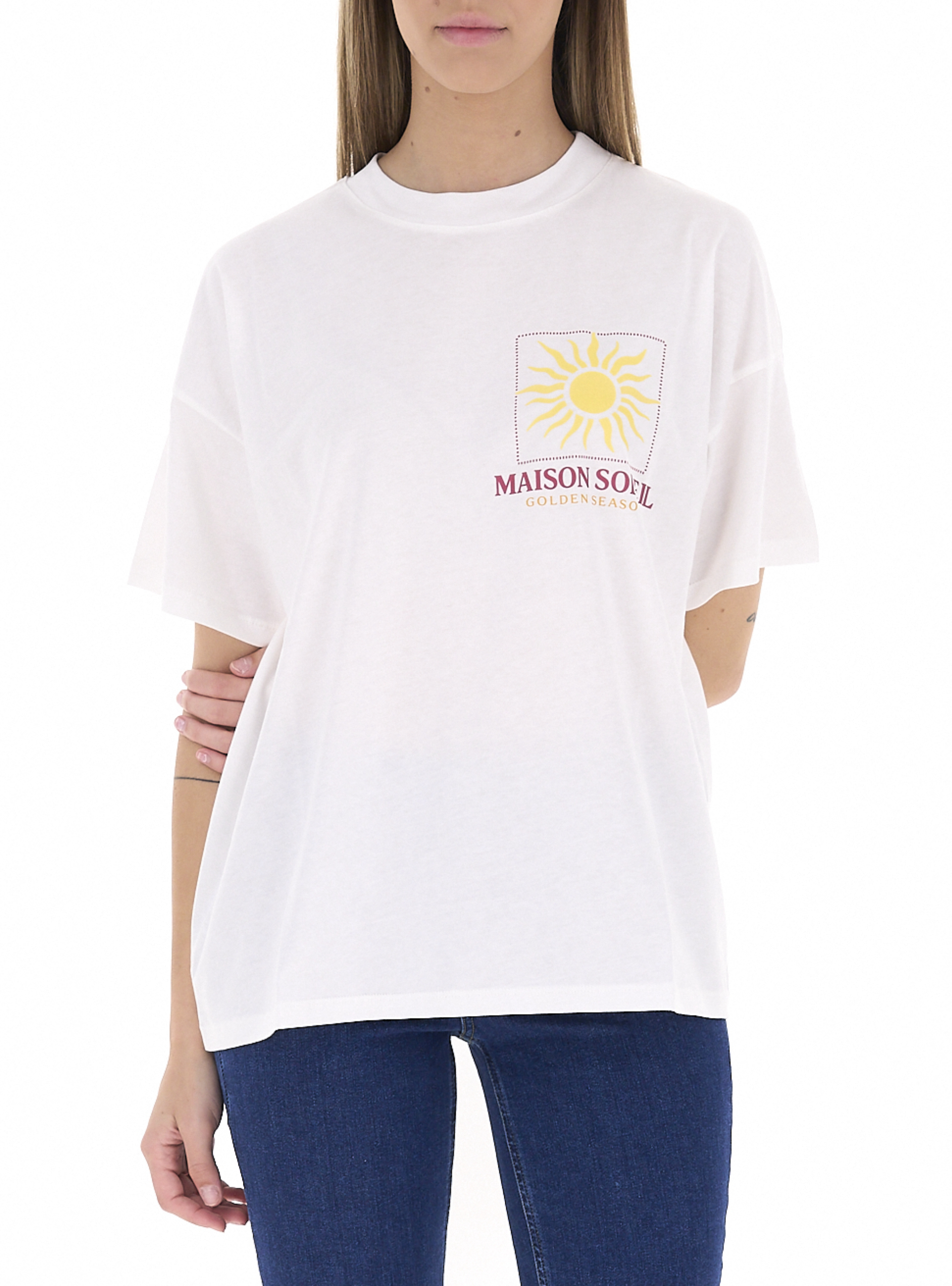 VICOLO T-shirt girocollo PANNA