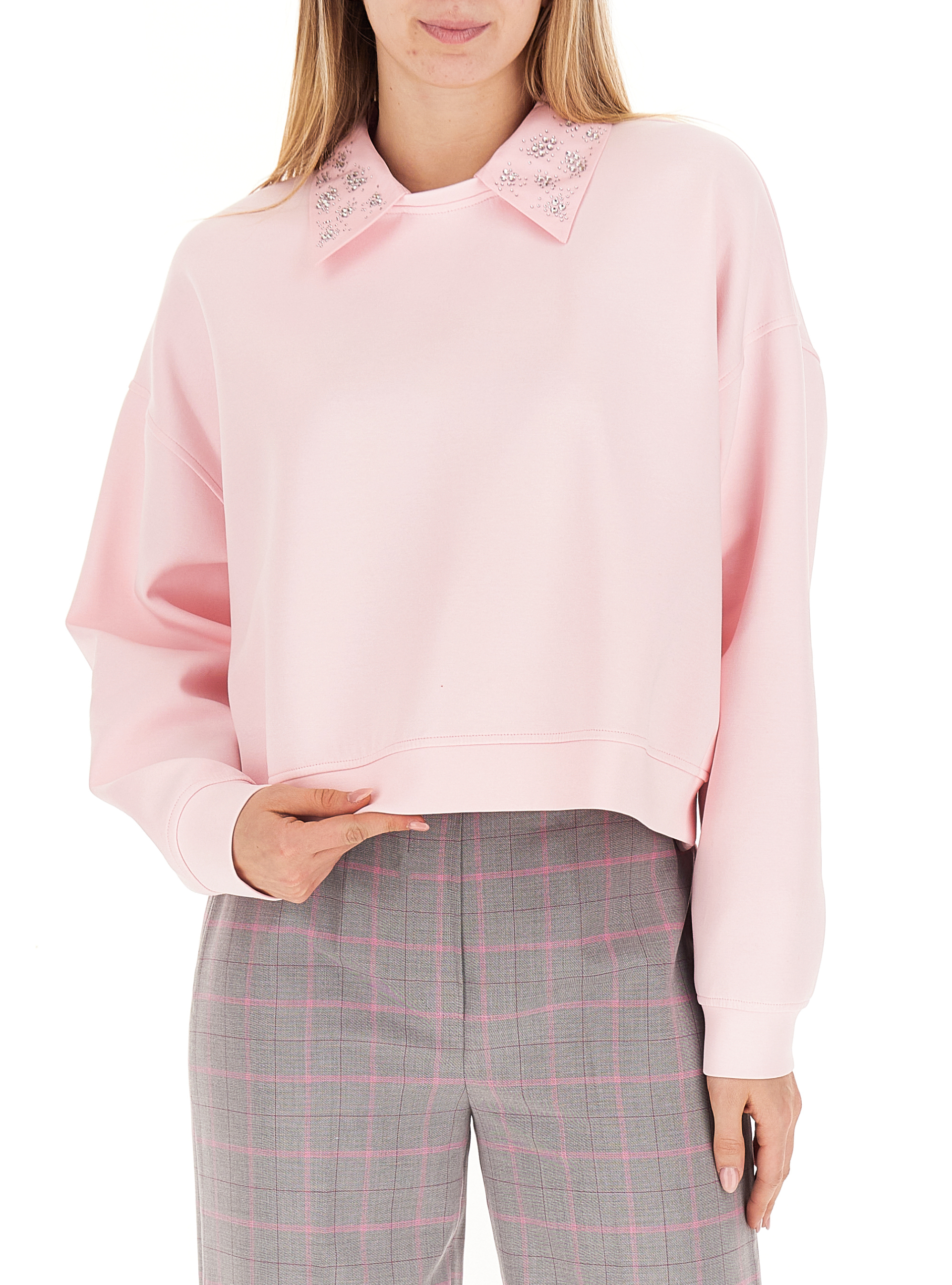 Felpa con colletto LIU JEANS ROSA XS