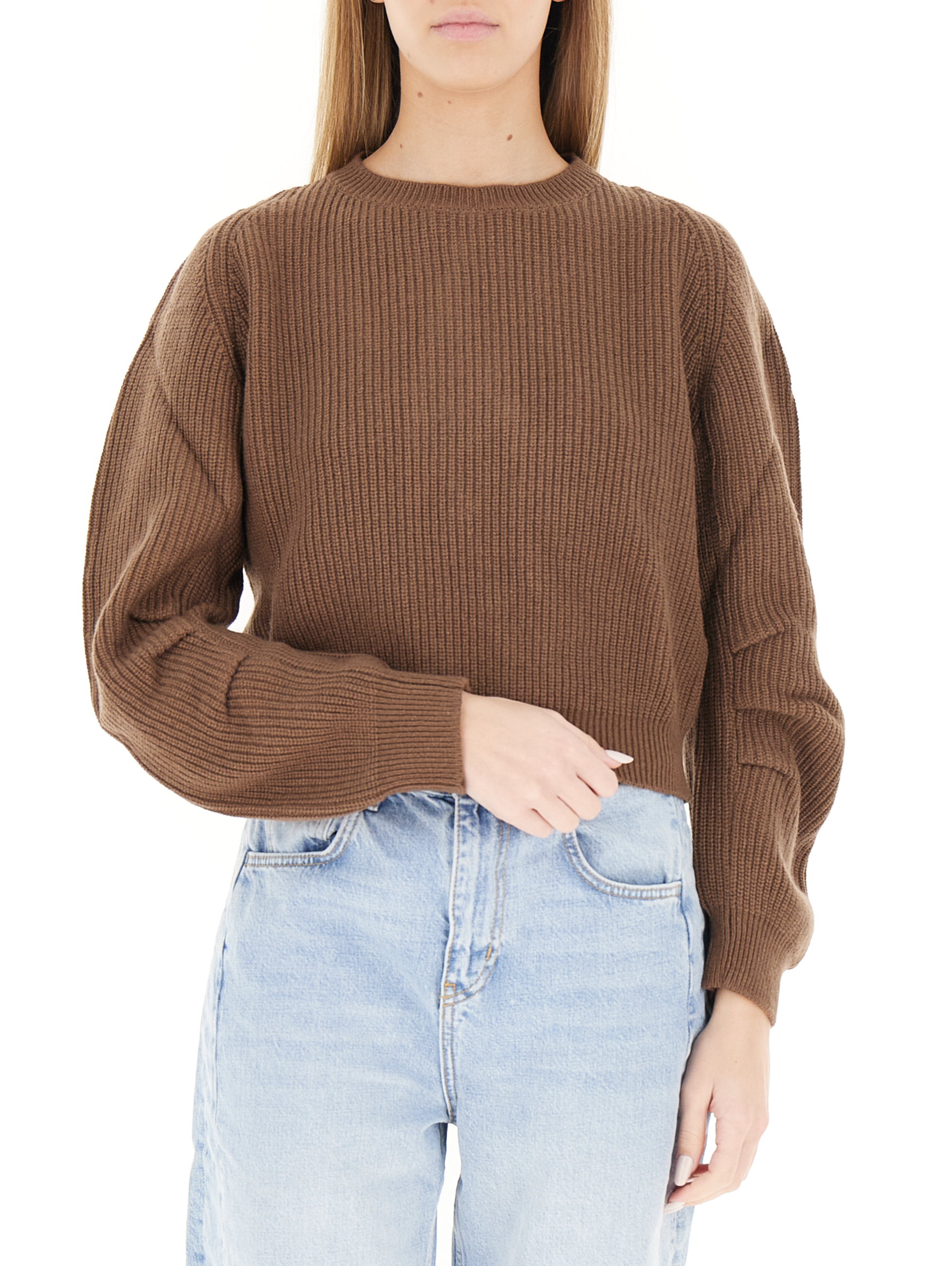 VICOLO Maglione girocollo MARRONE