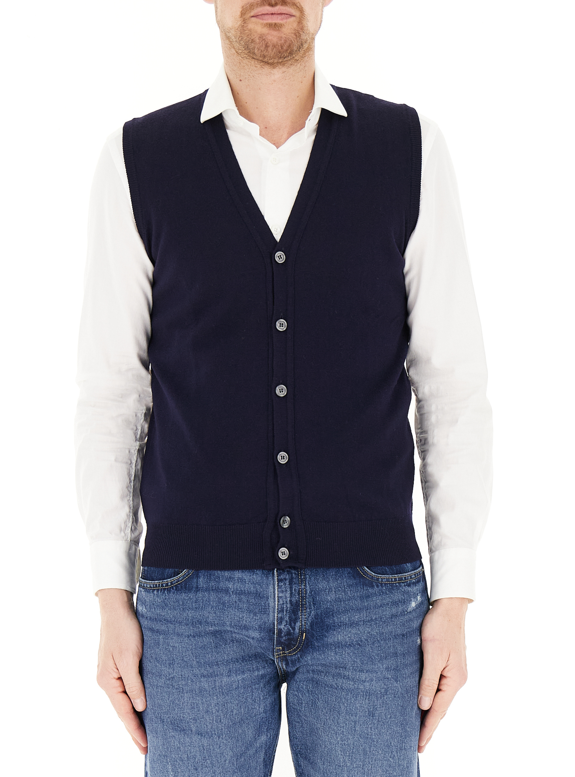 Gilet lana merino BLU SCURO