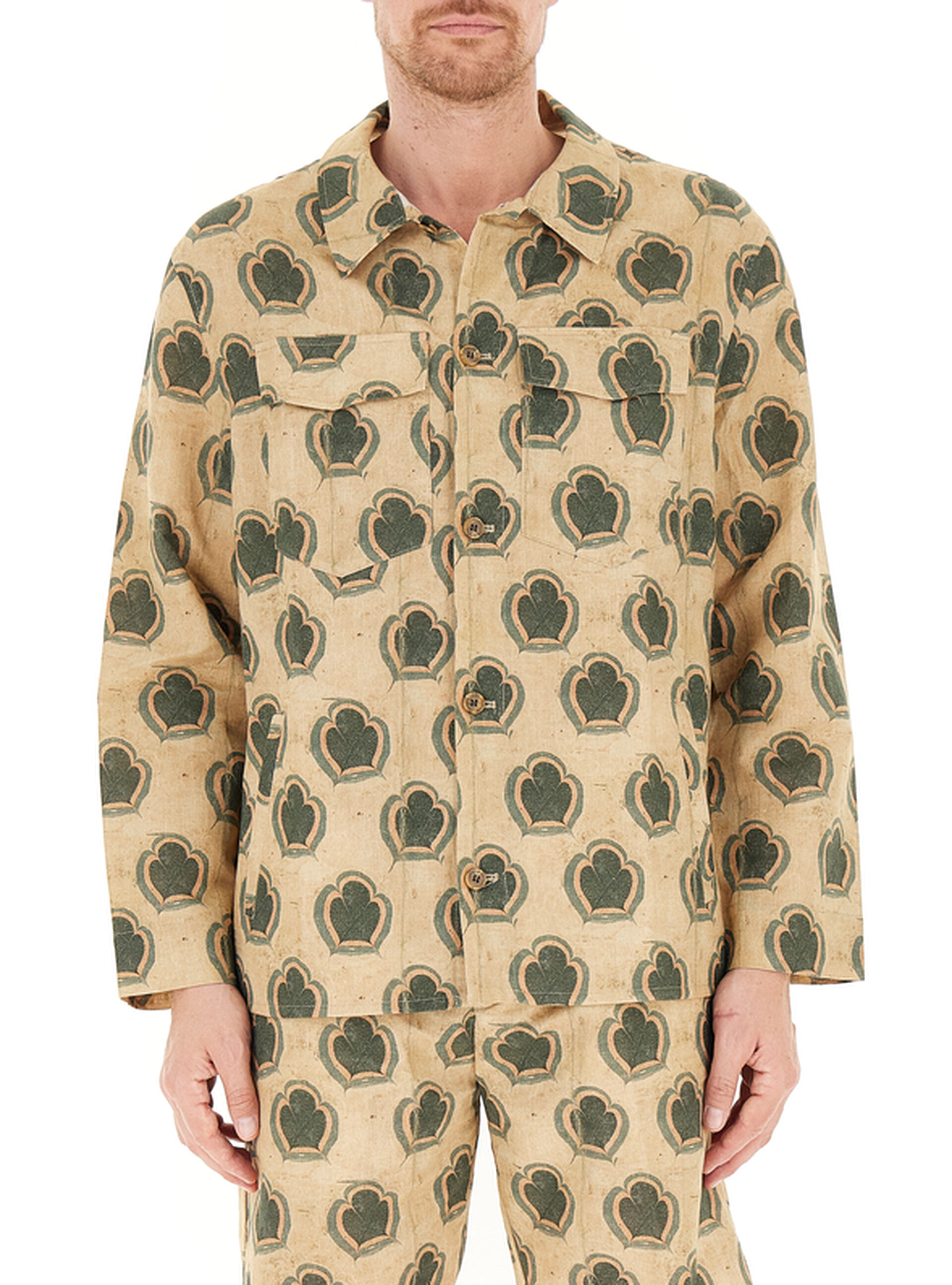 Camicia misto lino BEIGE