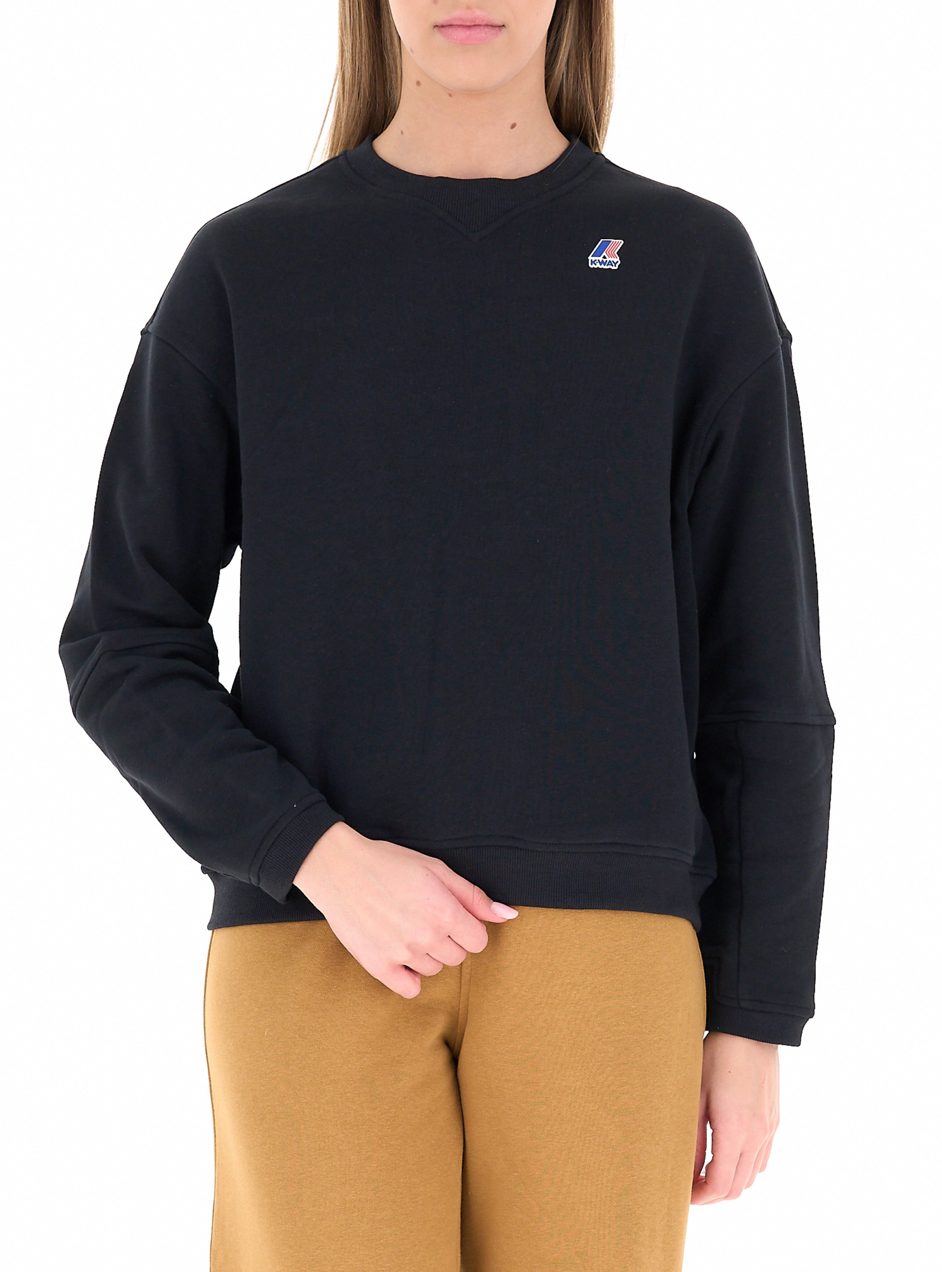 K-way Felpa girocollo cotone NERO