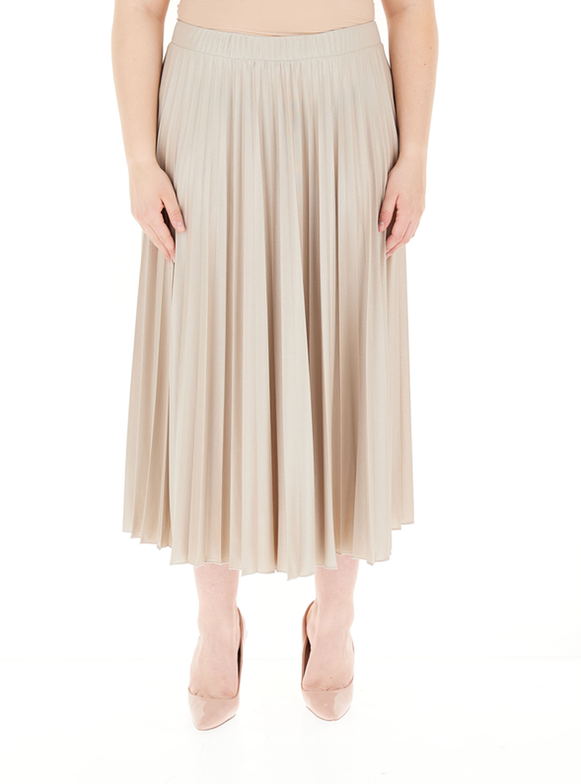 Gonna plissettata BEIGE S