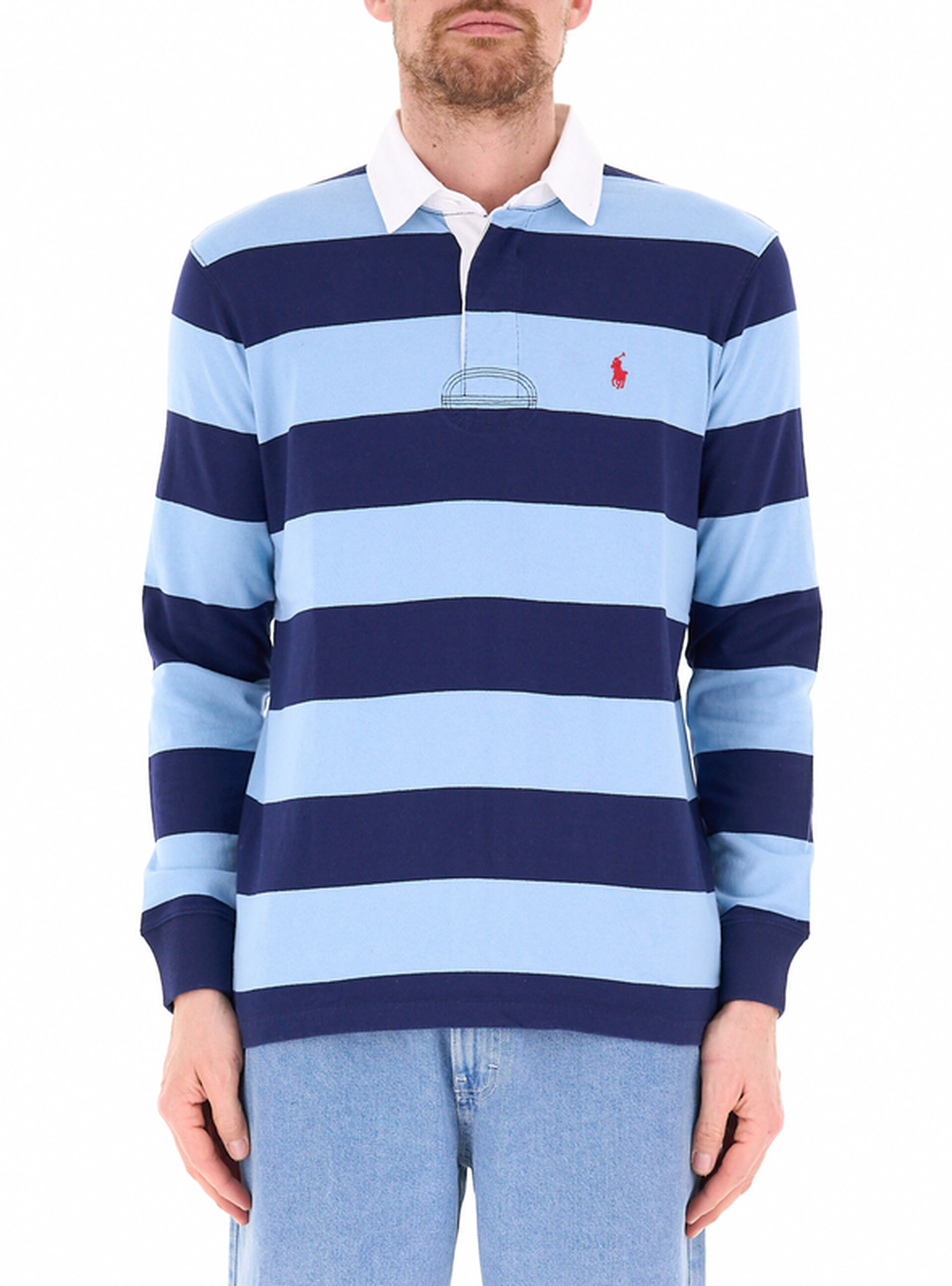 Polo maniche lunghe POLO AZZURRO S