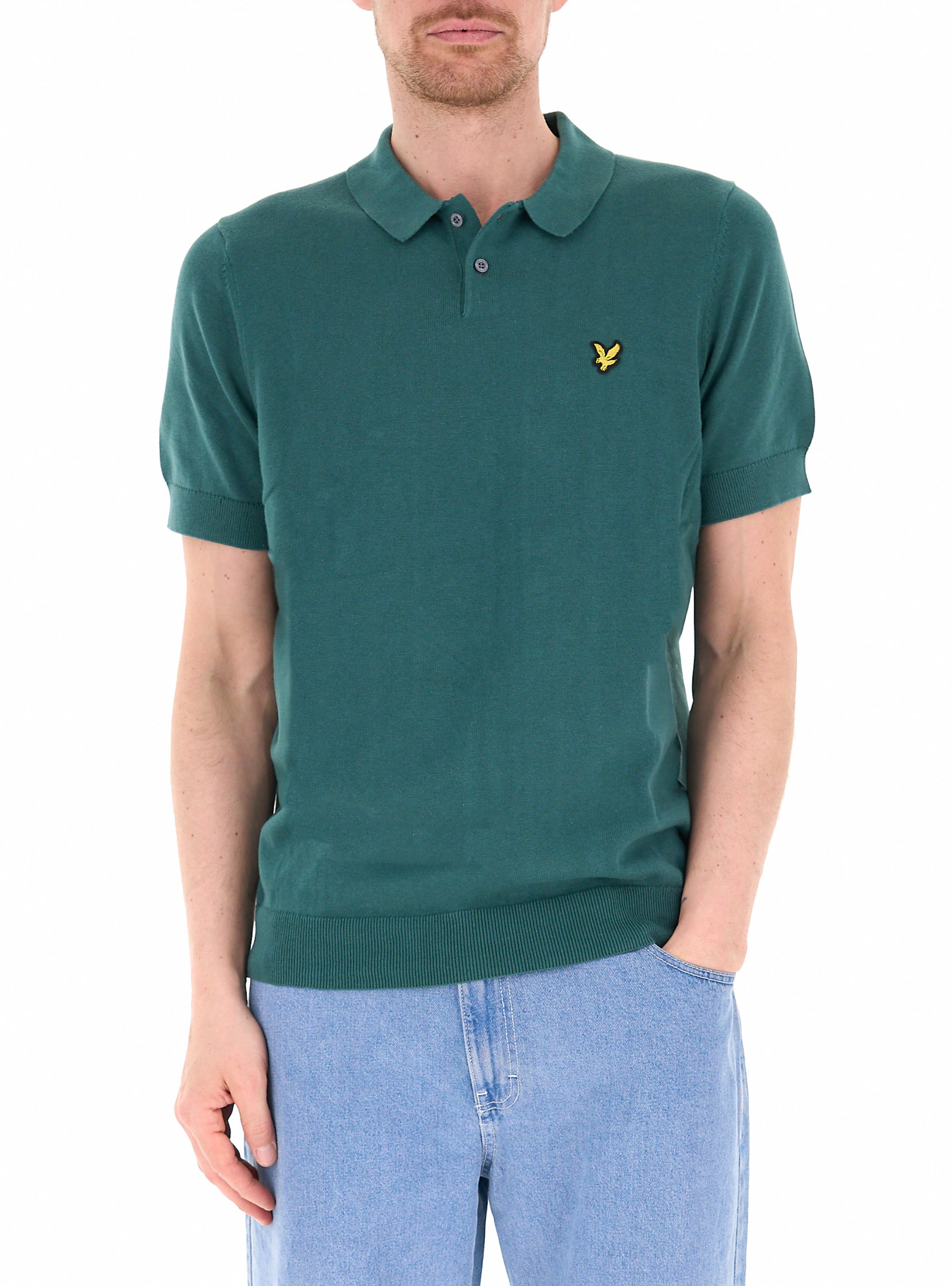 Polo in cotone VERDE BOTTIGLIA