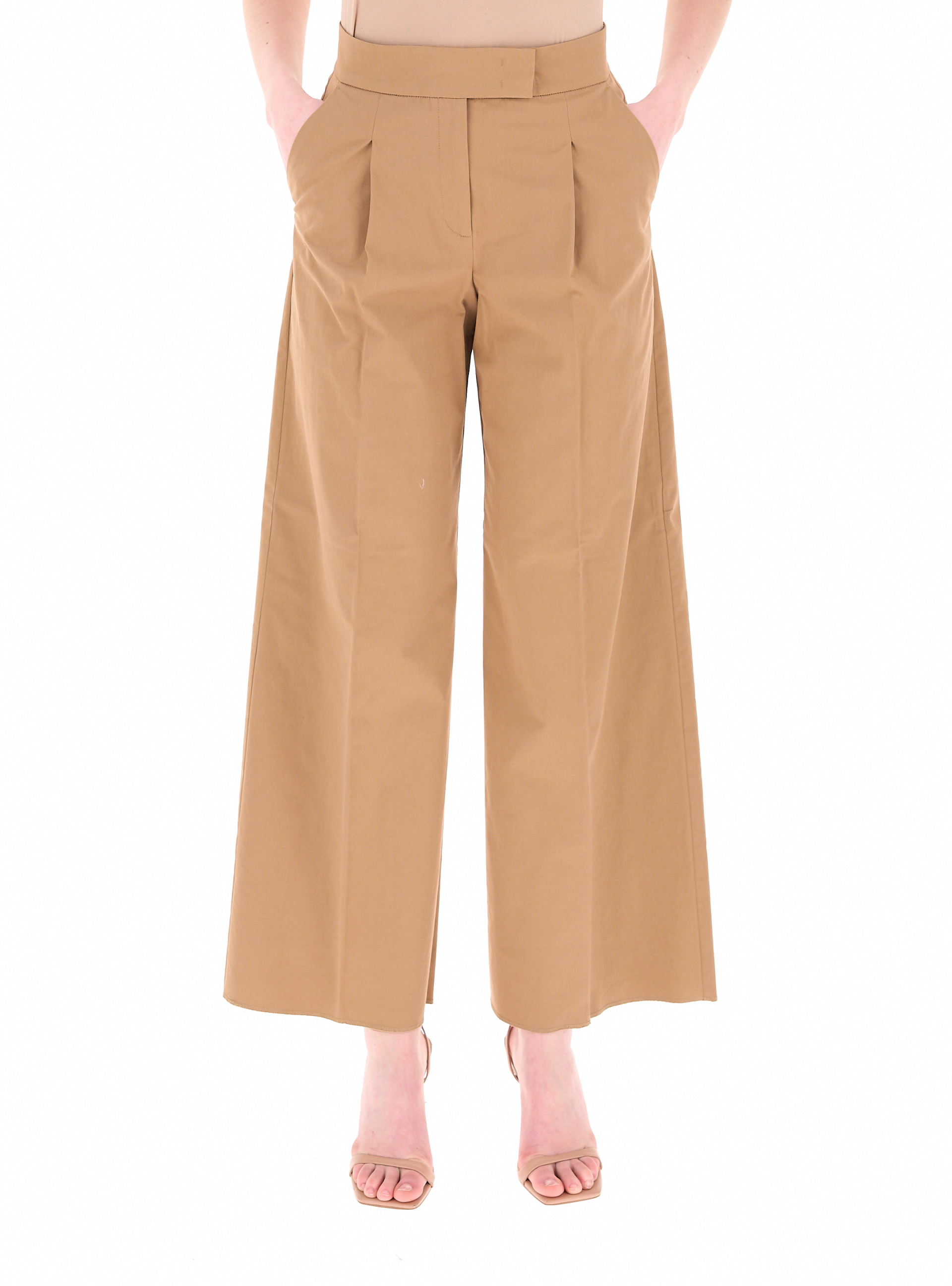 Pantalone wide leg CAMMELLO