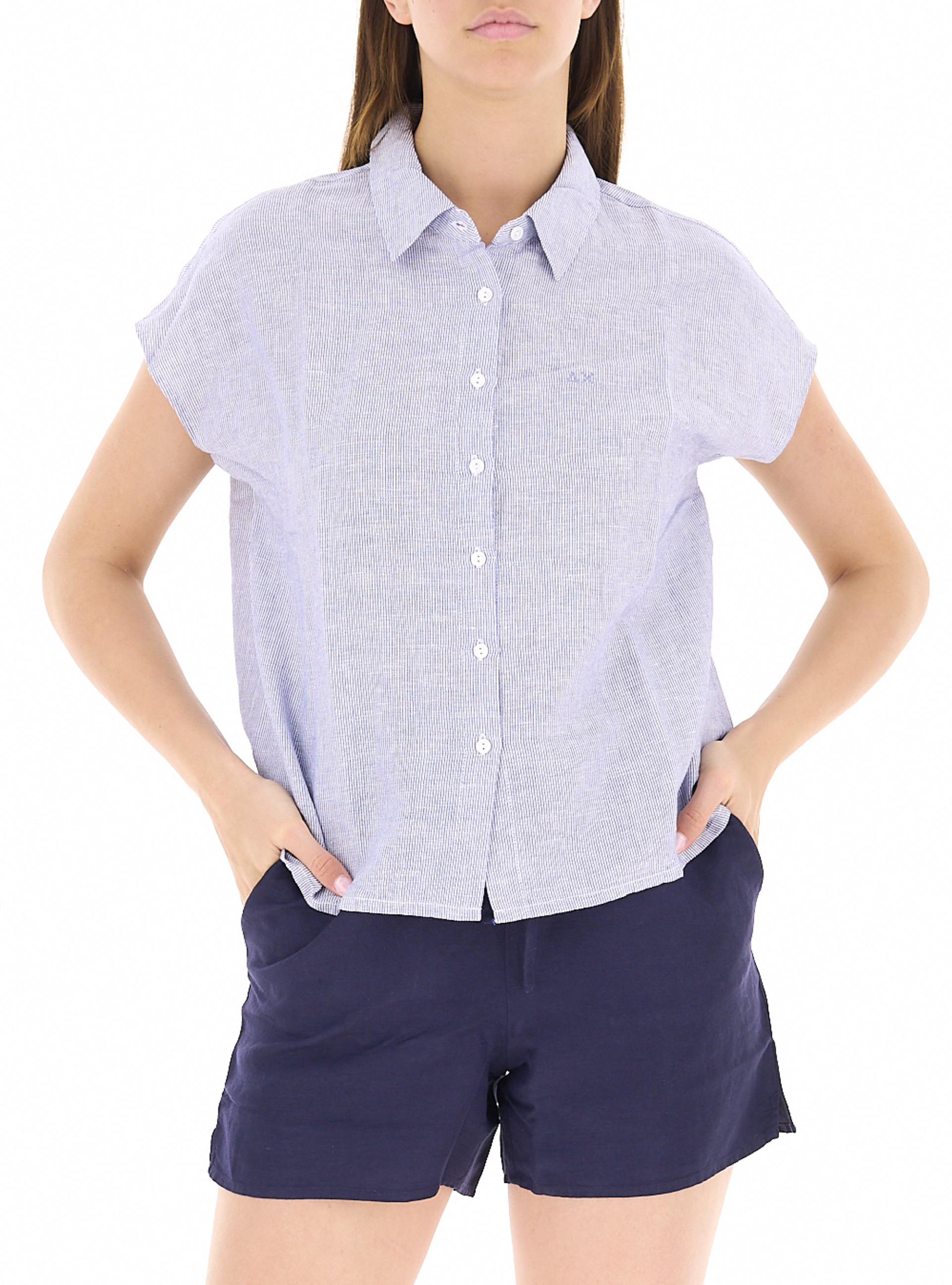 Camicia misto lino AZZURRO CHIARO M