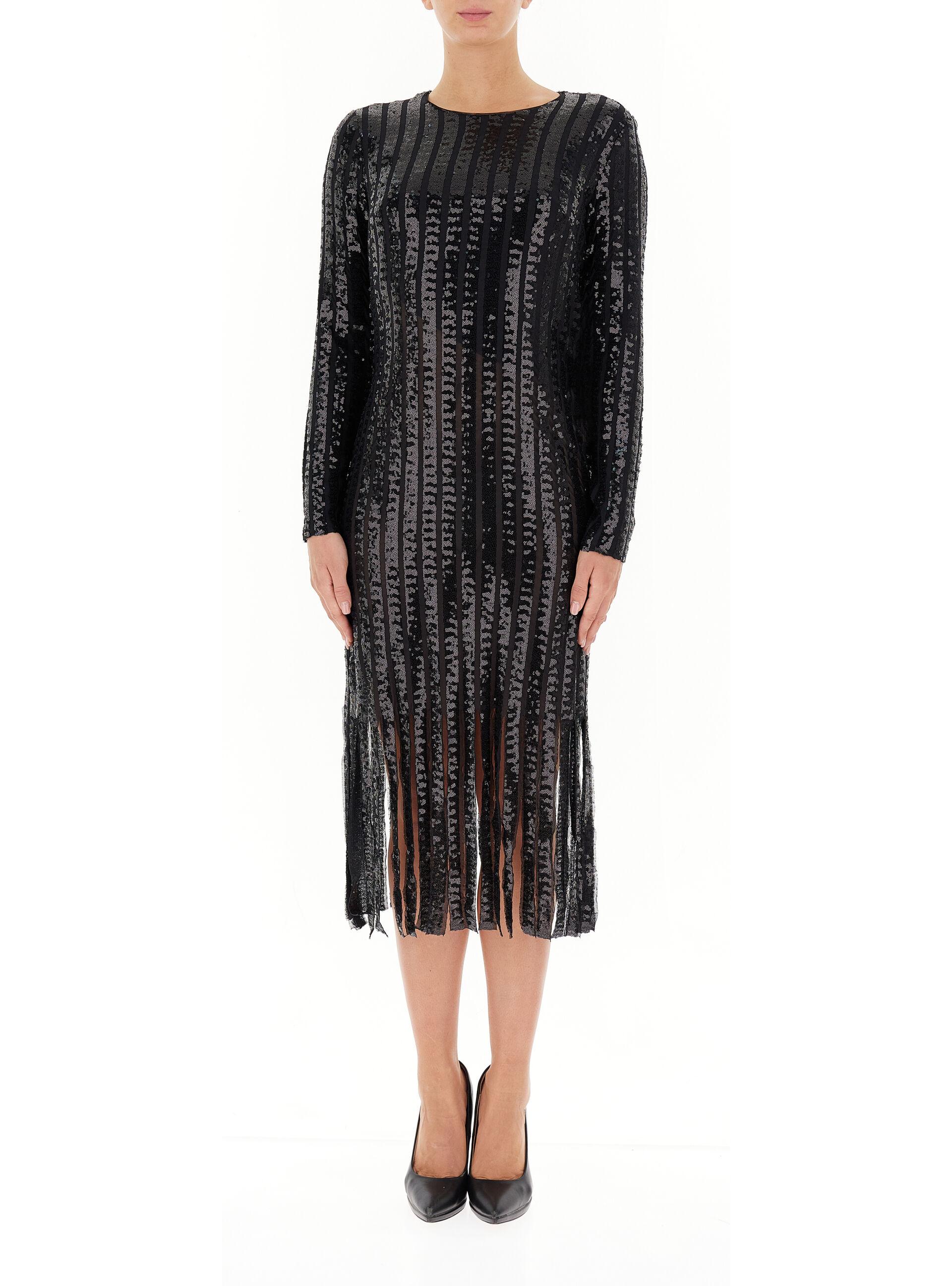 Abito con paillettes NERO
