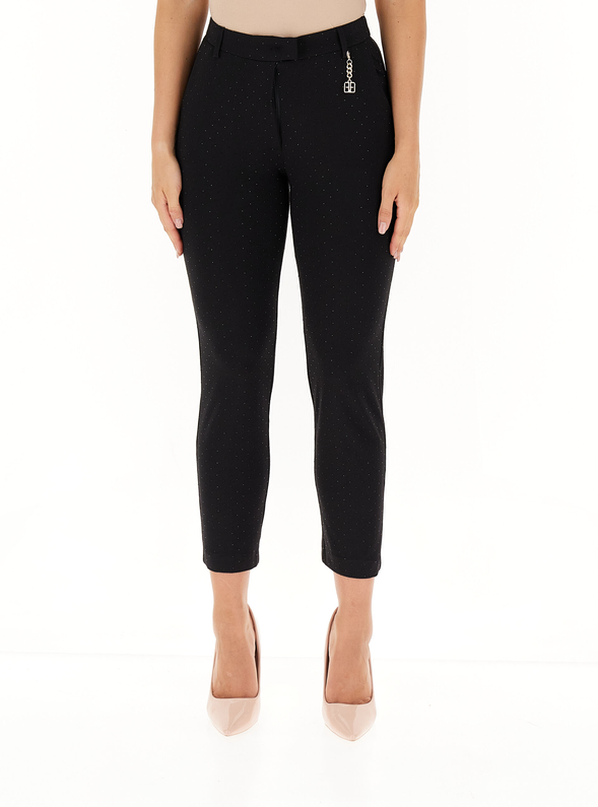 Pantalone con strass NERO 38