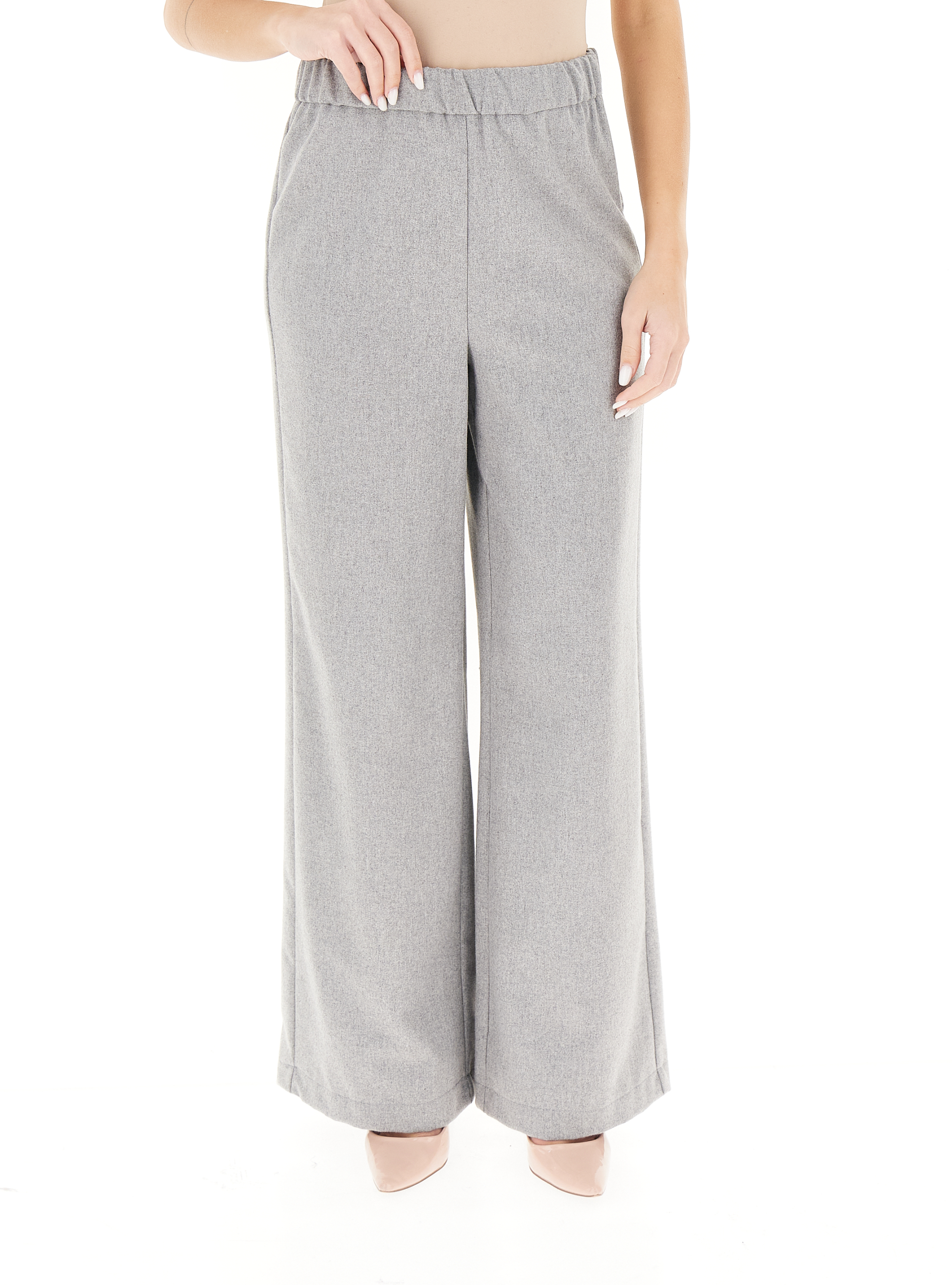 Pantalone wide leg GRIGIO CHIARO