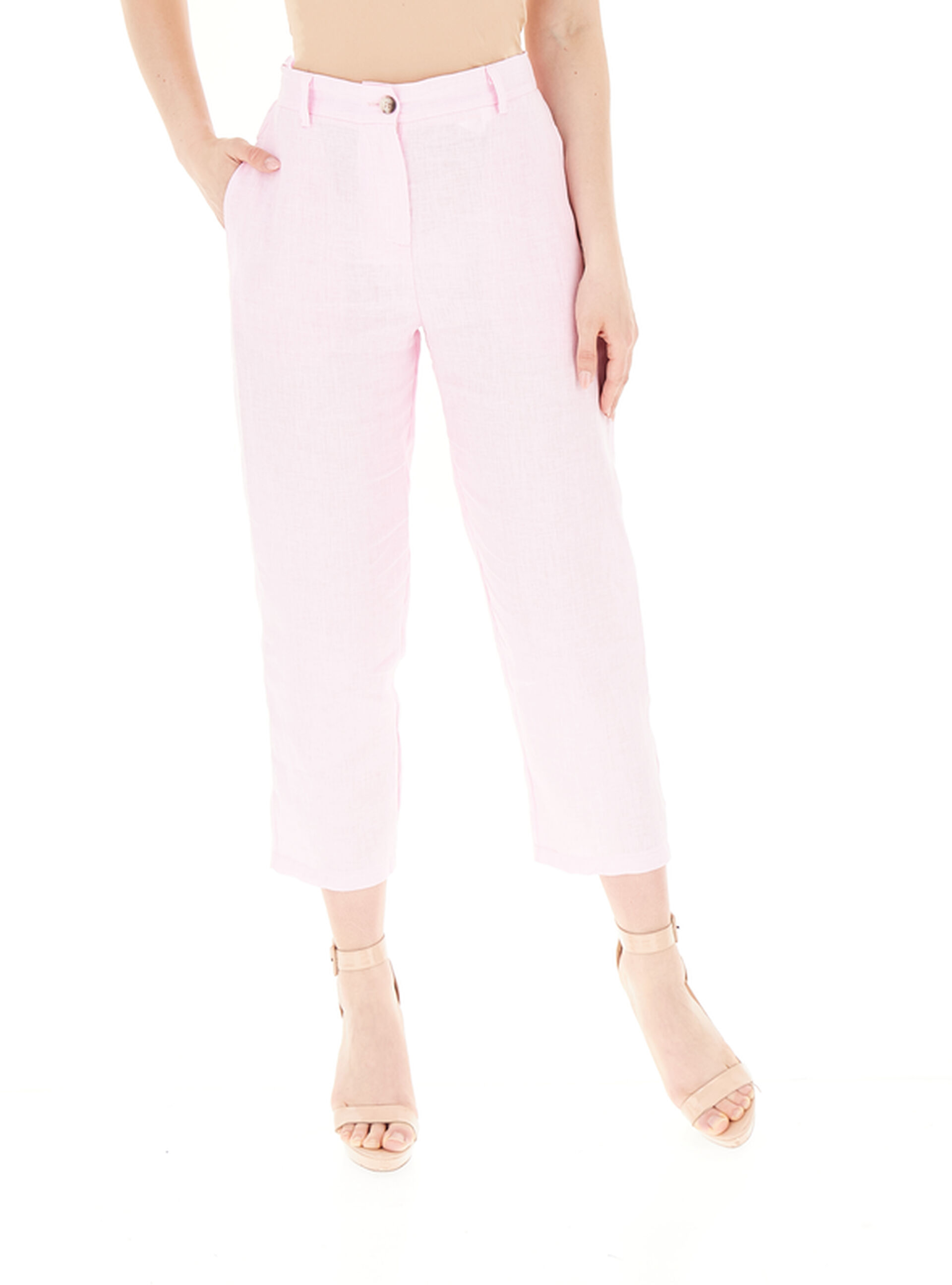 VICOLO Pantalone in lino ROSA