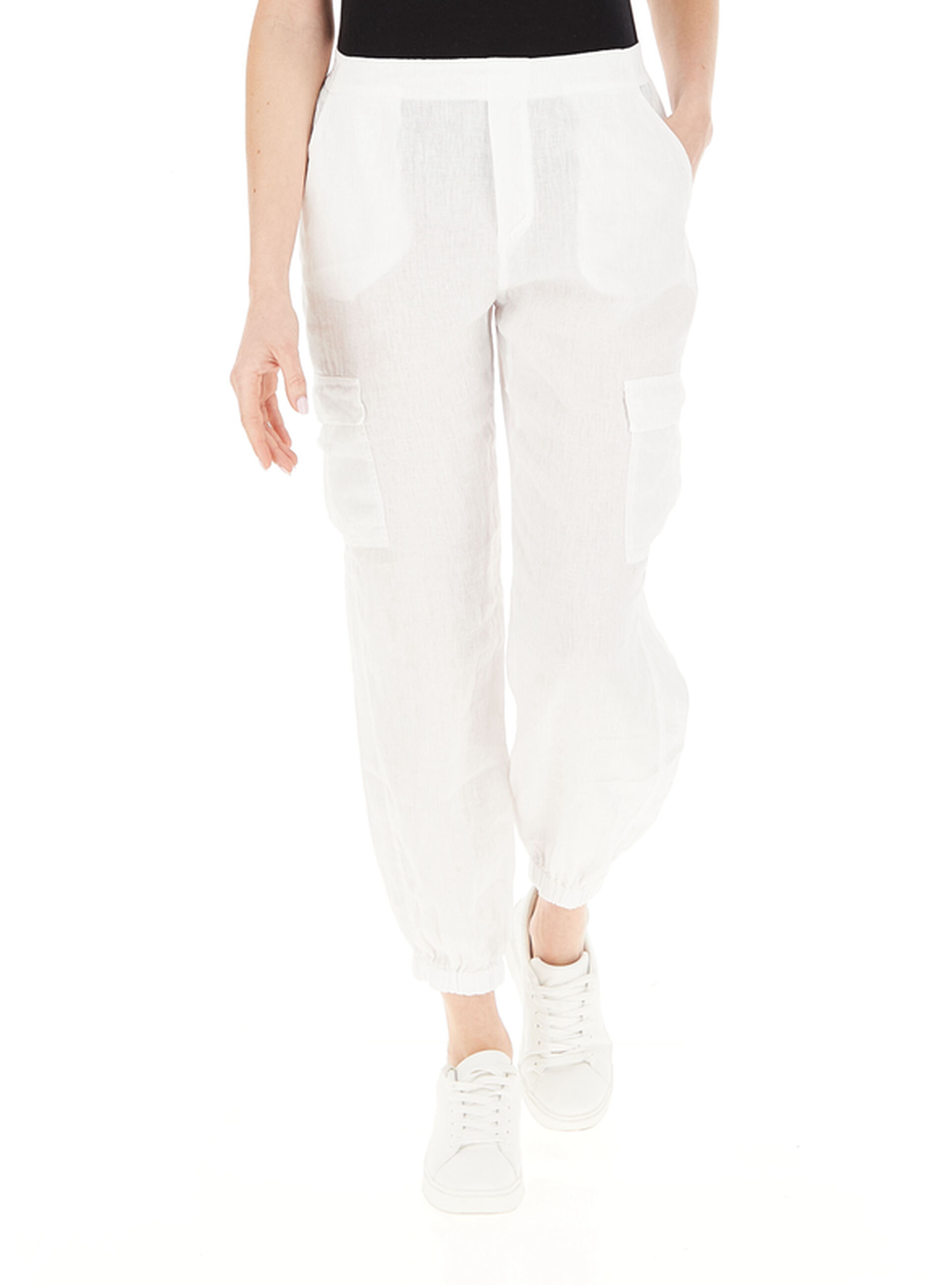 DEHA Pantalone in lino PANNA