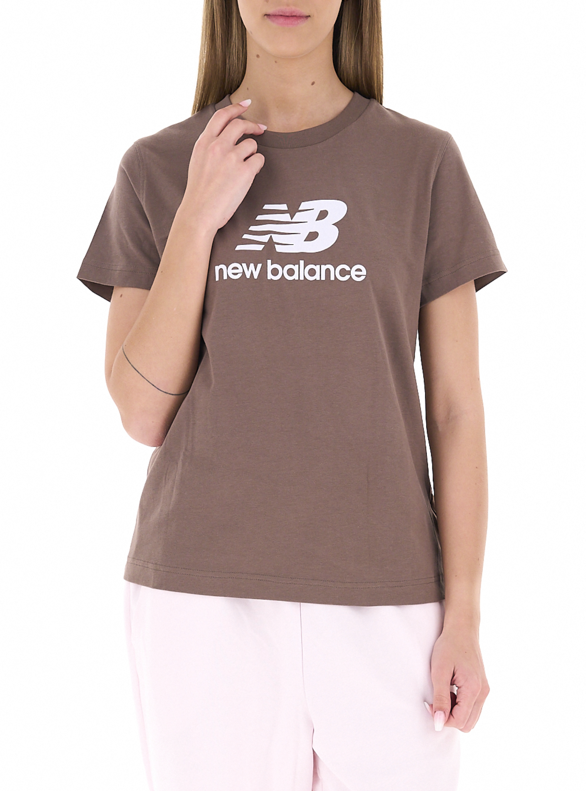 T-shirt girocollo MARRONE S