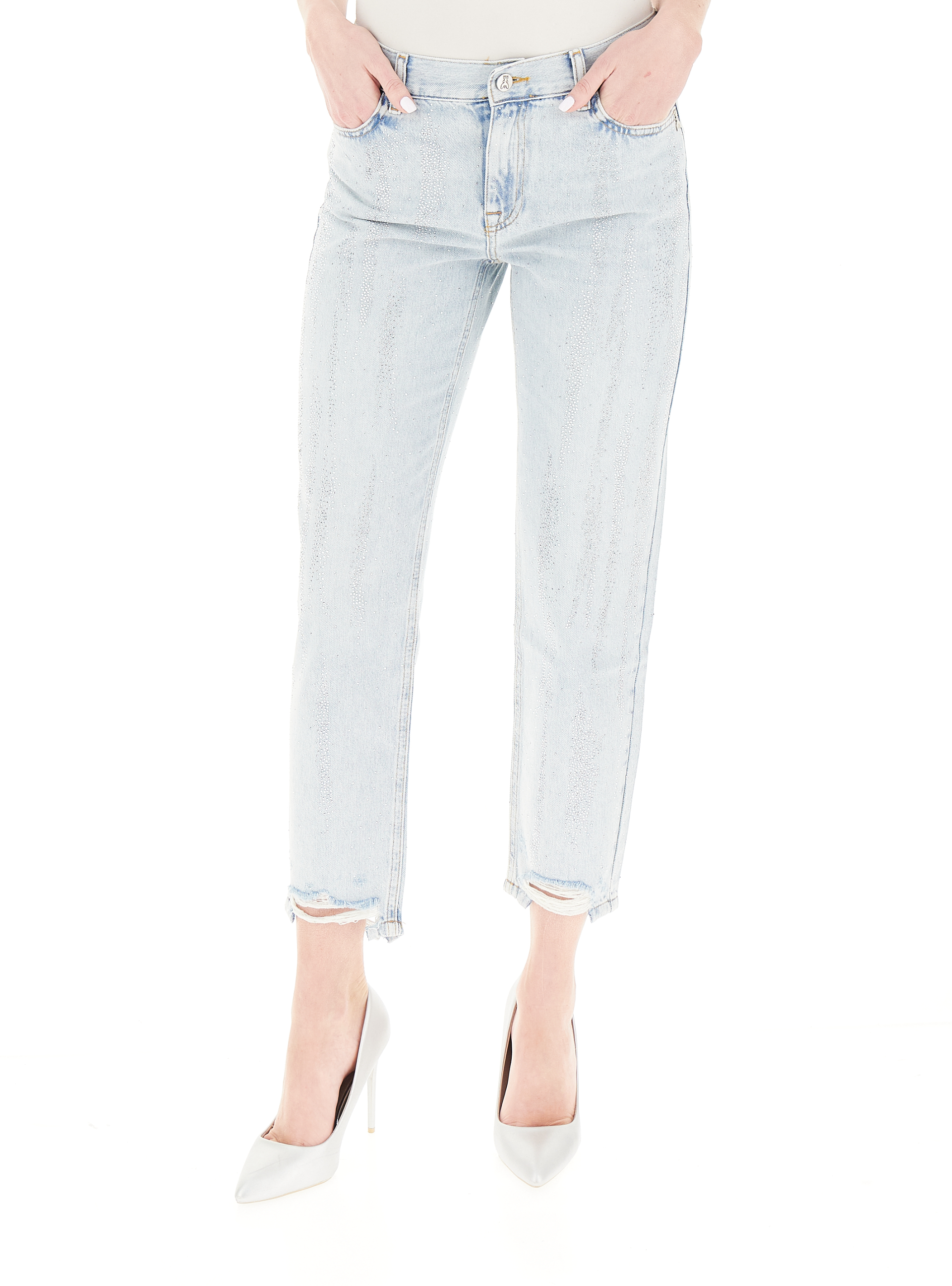 Jeans con strass AZZURRO CHIARO