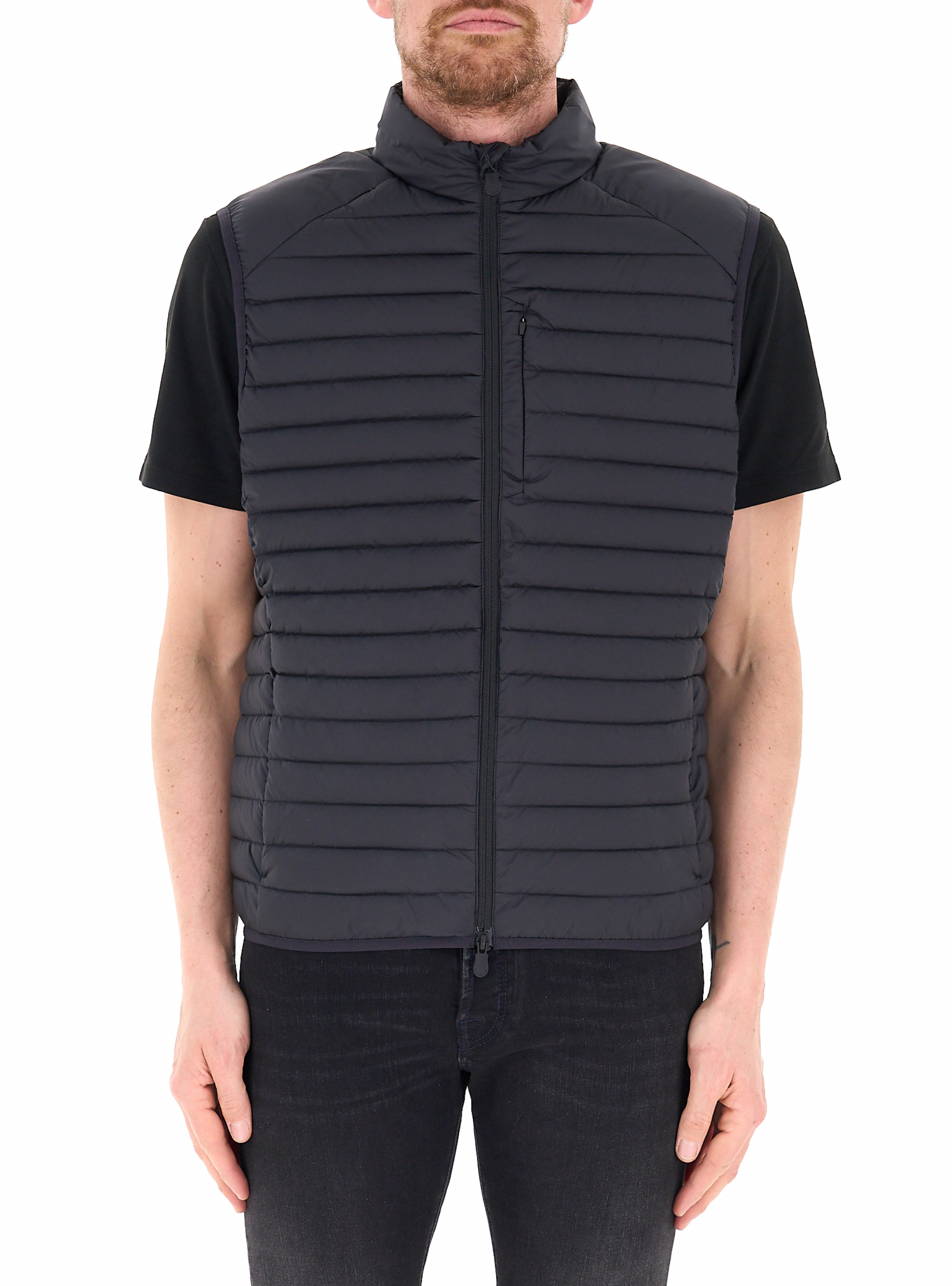Piumino smanicato NERO
