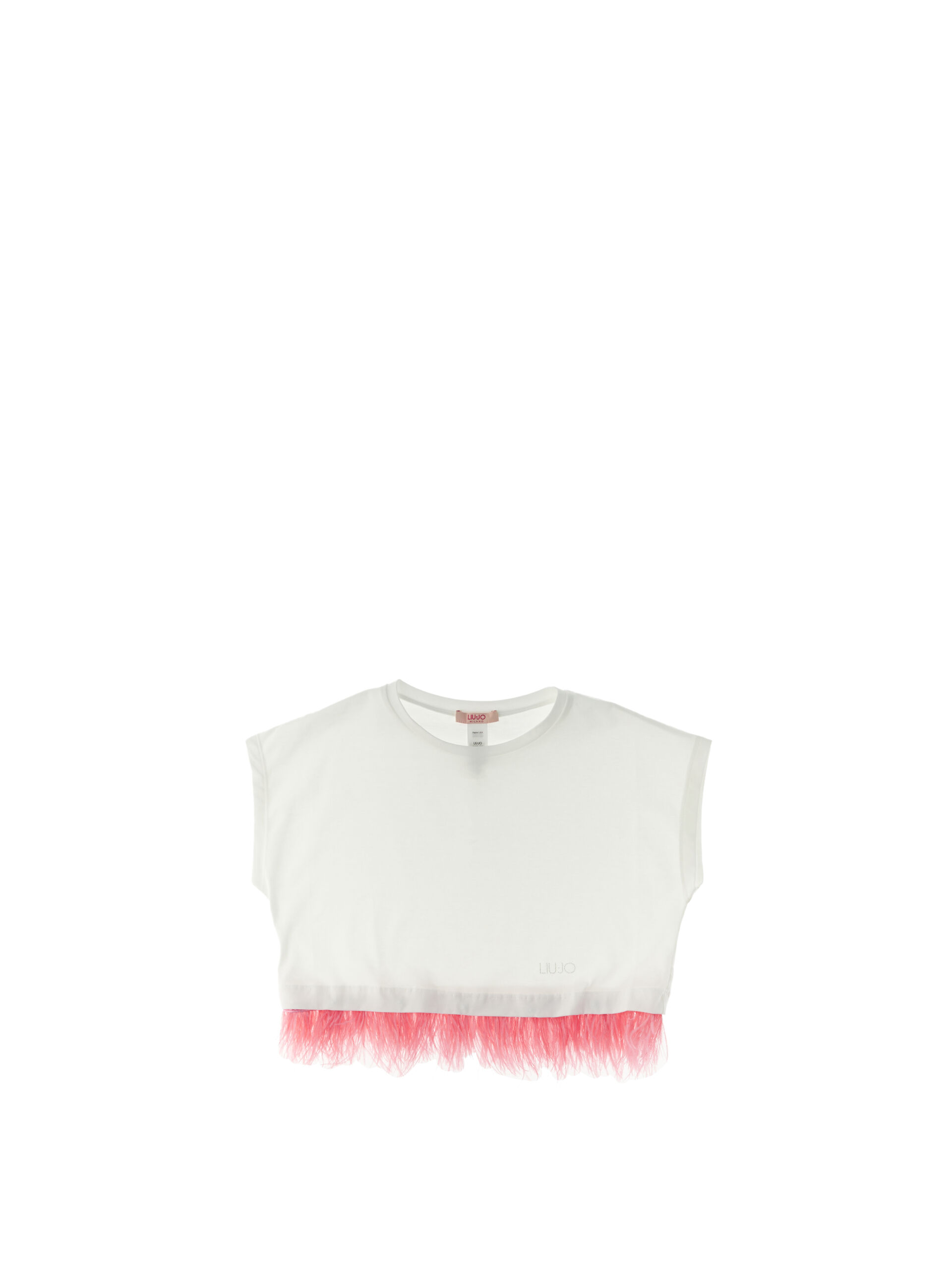 T-shirt con piume JUNIOR PANNA