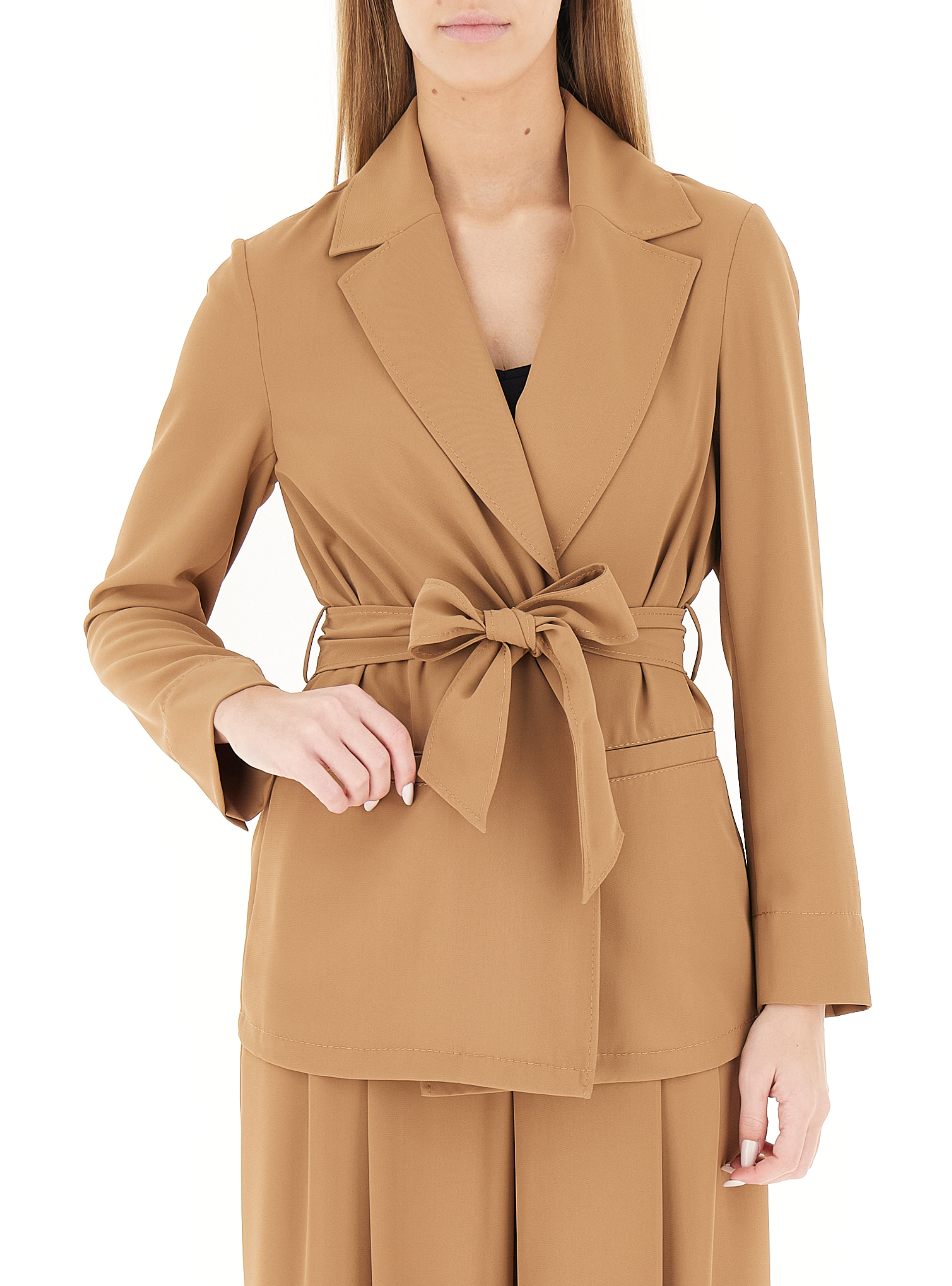 Blazer con cintura CAMMELLO 46