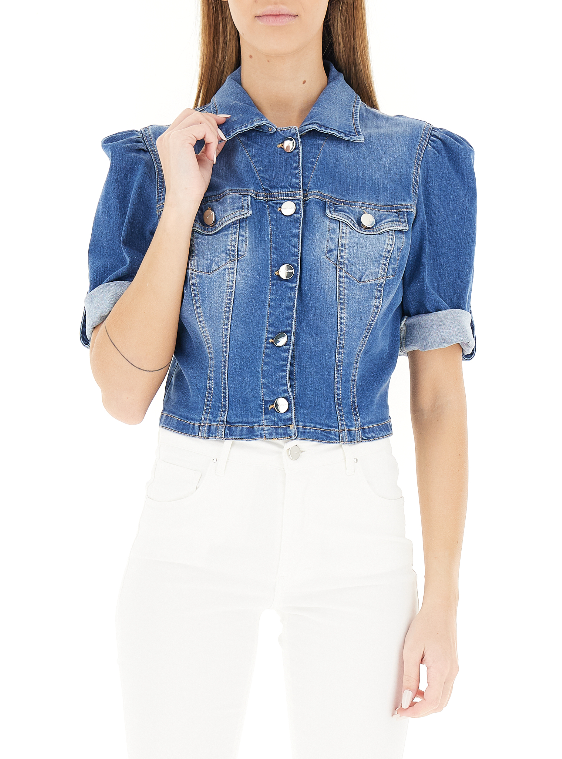 KOCCA Giacca cropped jeans BLU