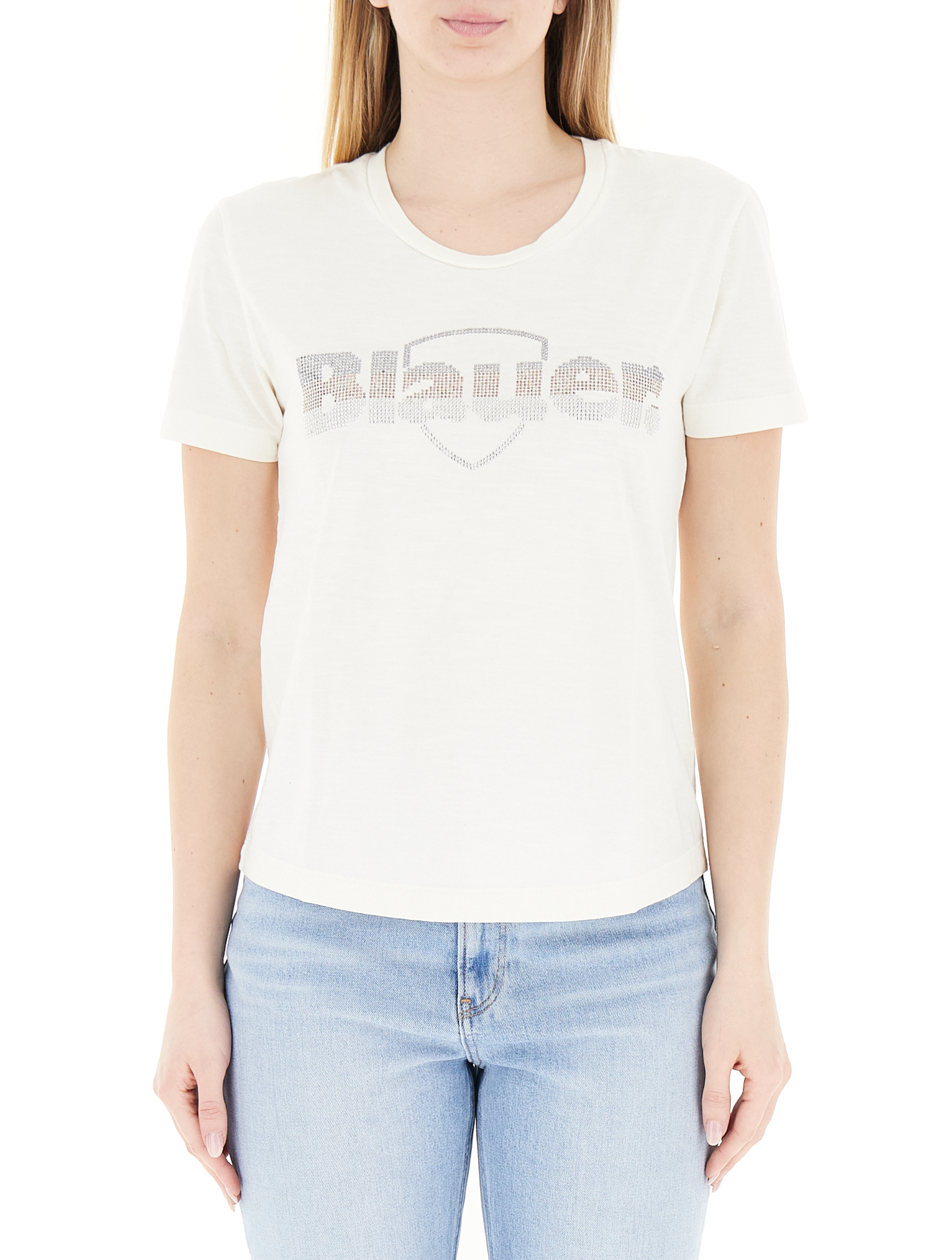 Blauer T-shirt con strass PANNA