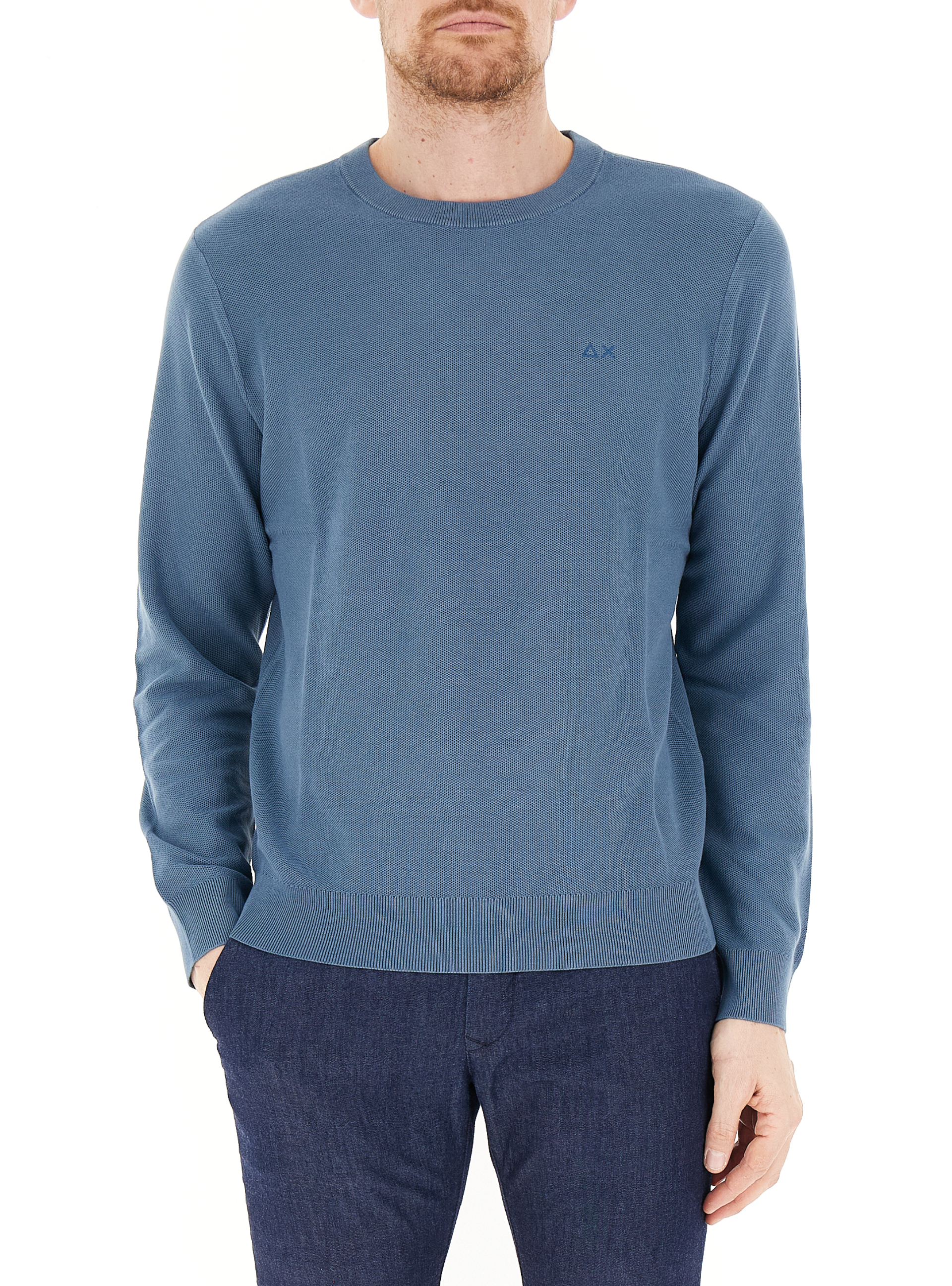 SUN68 Maglione in cotone BLU AVIO