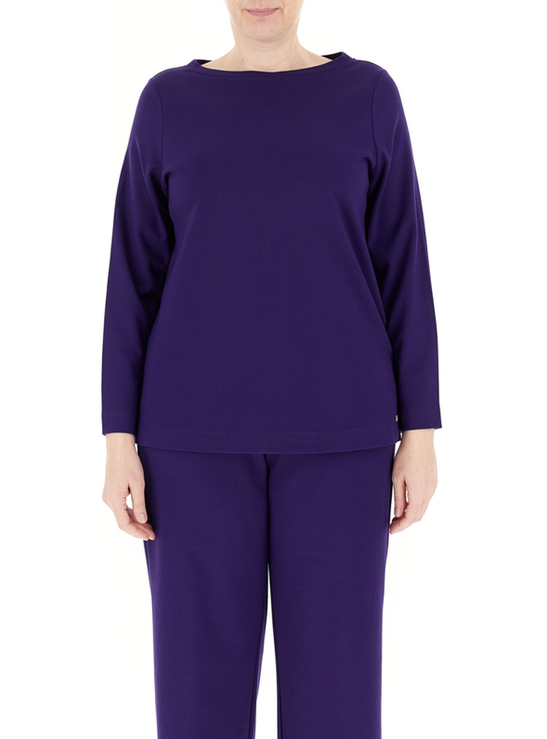 Maglia scollo barchetta VIOLA S