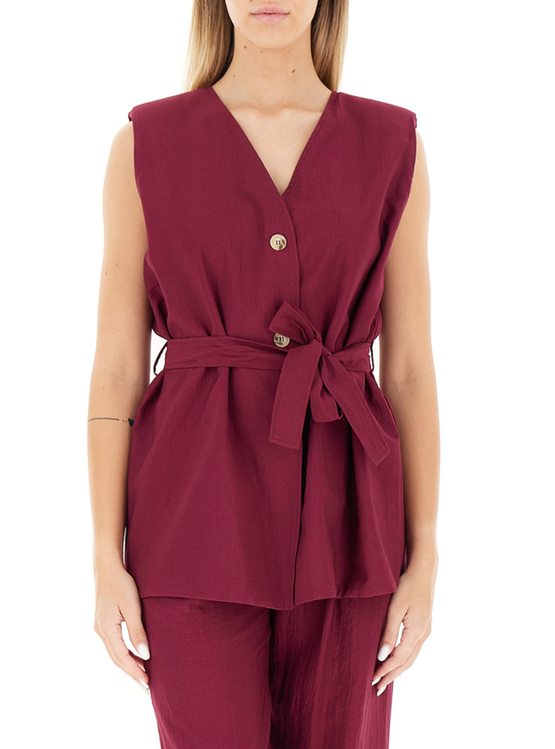 Dixie Gilet scollo V BORDEAUX M
