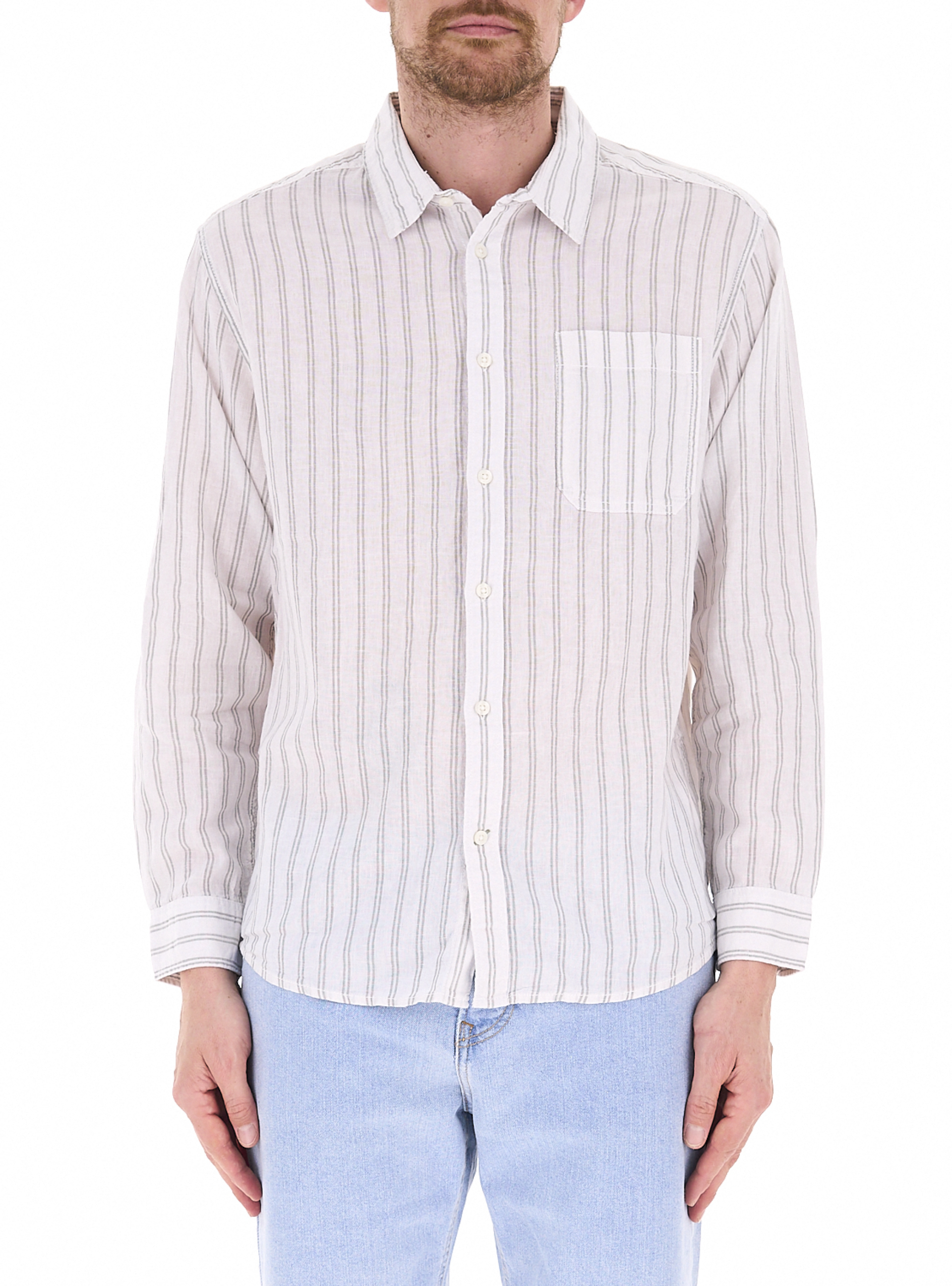 Camicia misto lino PANNA