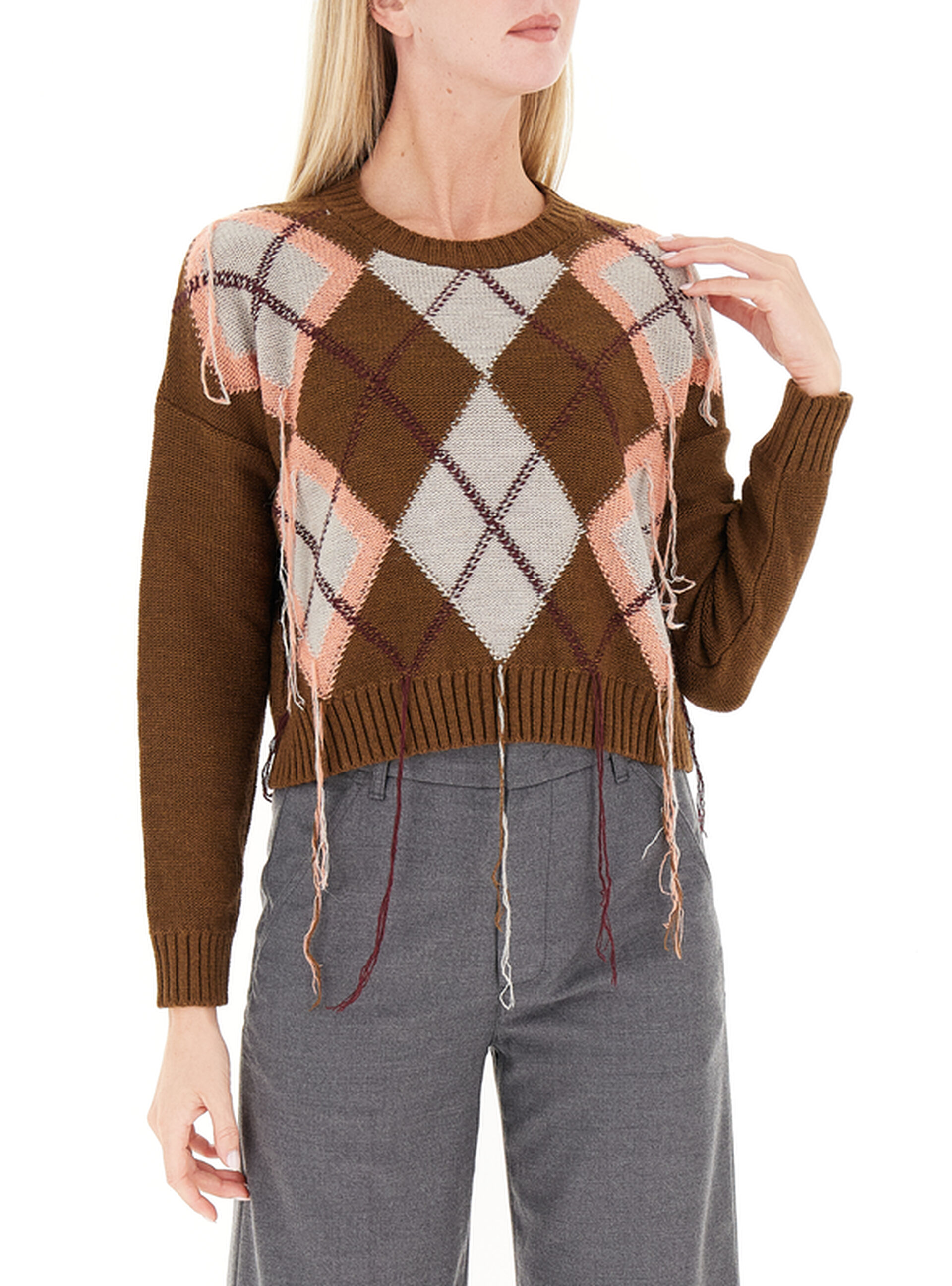 Maglione misto alpaca MARRONE