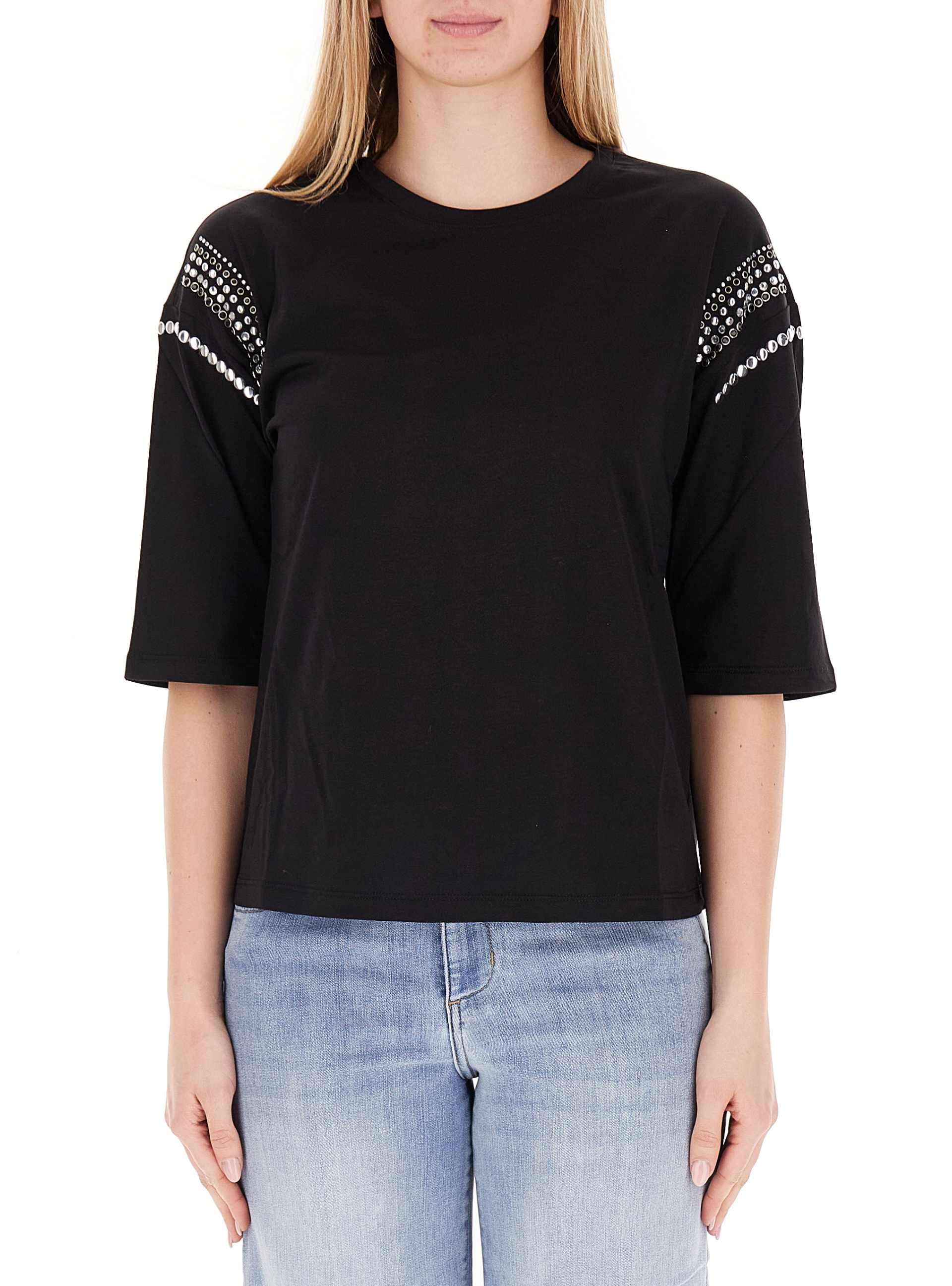 T-shirt con strass LIU JEANS NERO L