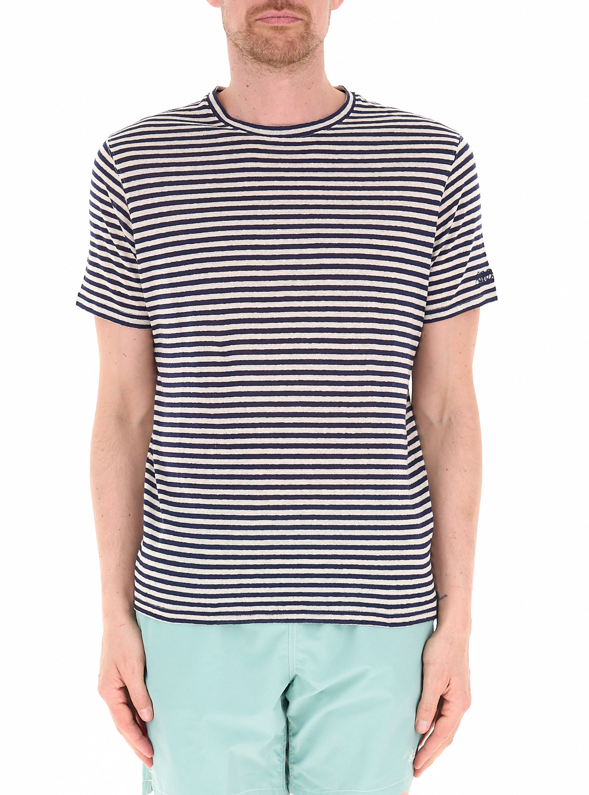 T-shirt misto lino BLU