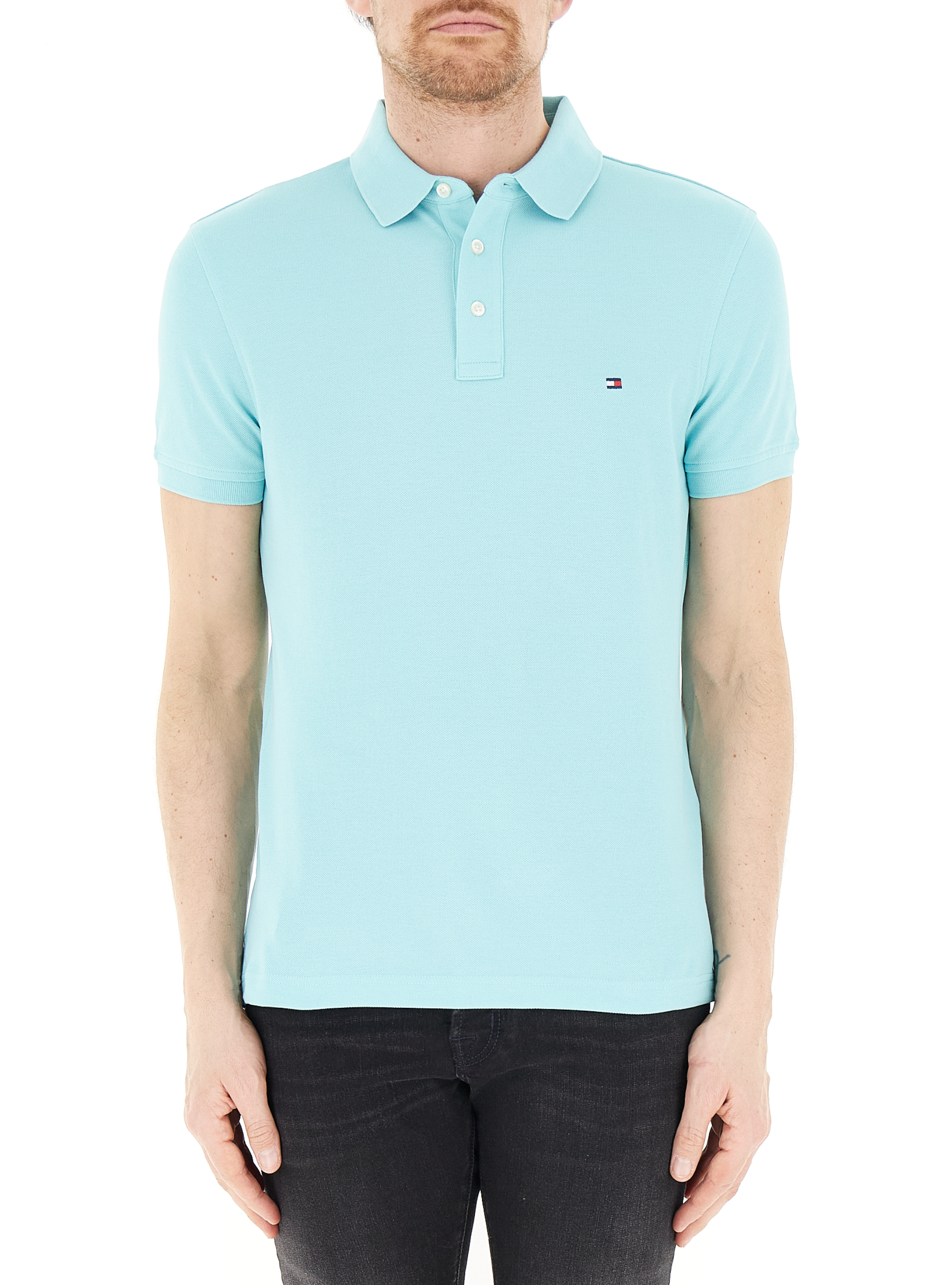 Polo in cotone CELESTE
