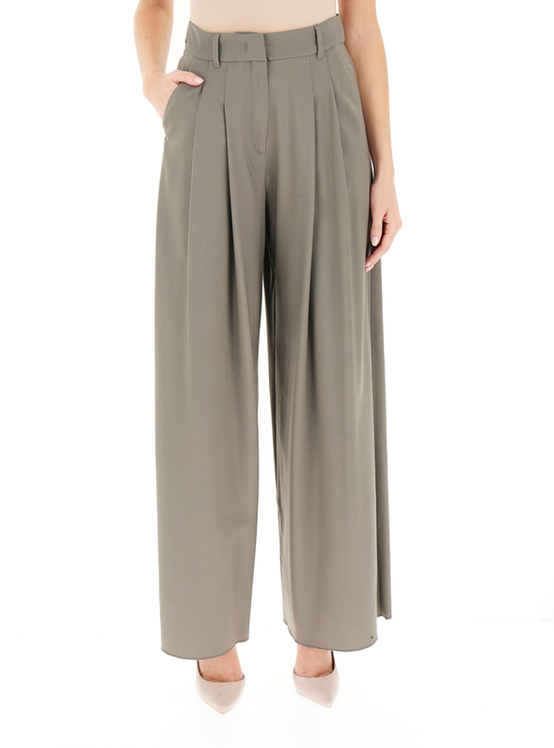 Pantalone a palazzo MONOCHROME SALVIA