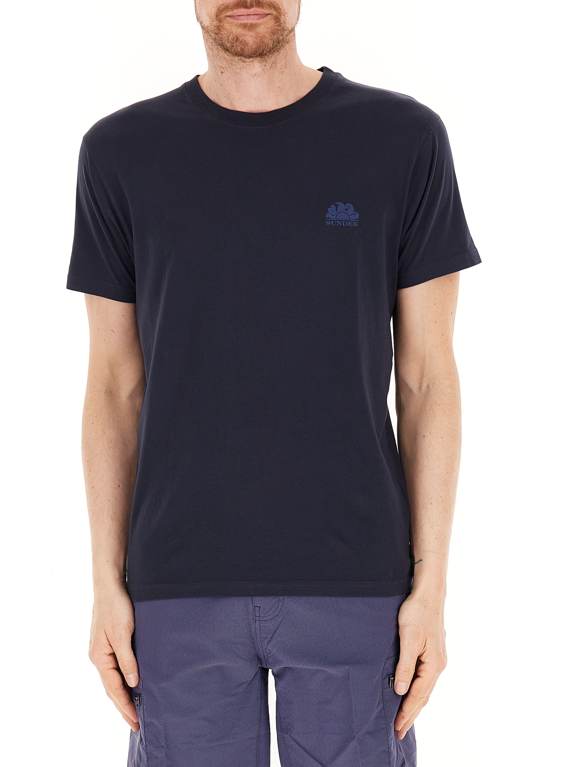 SUNDEK T-shirt girocollo BLU NAVY