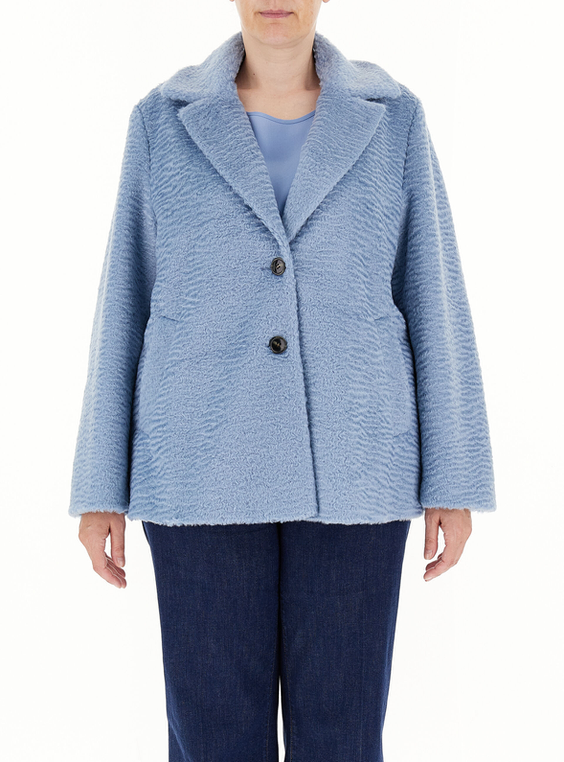 Giacca lavorata AZZURRO M