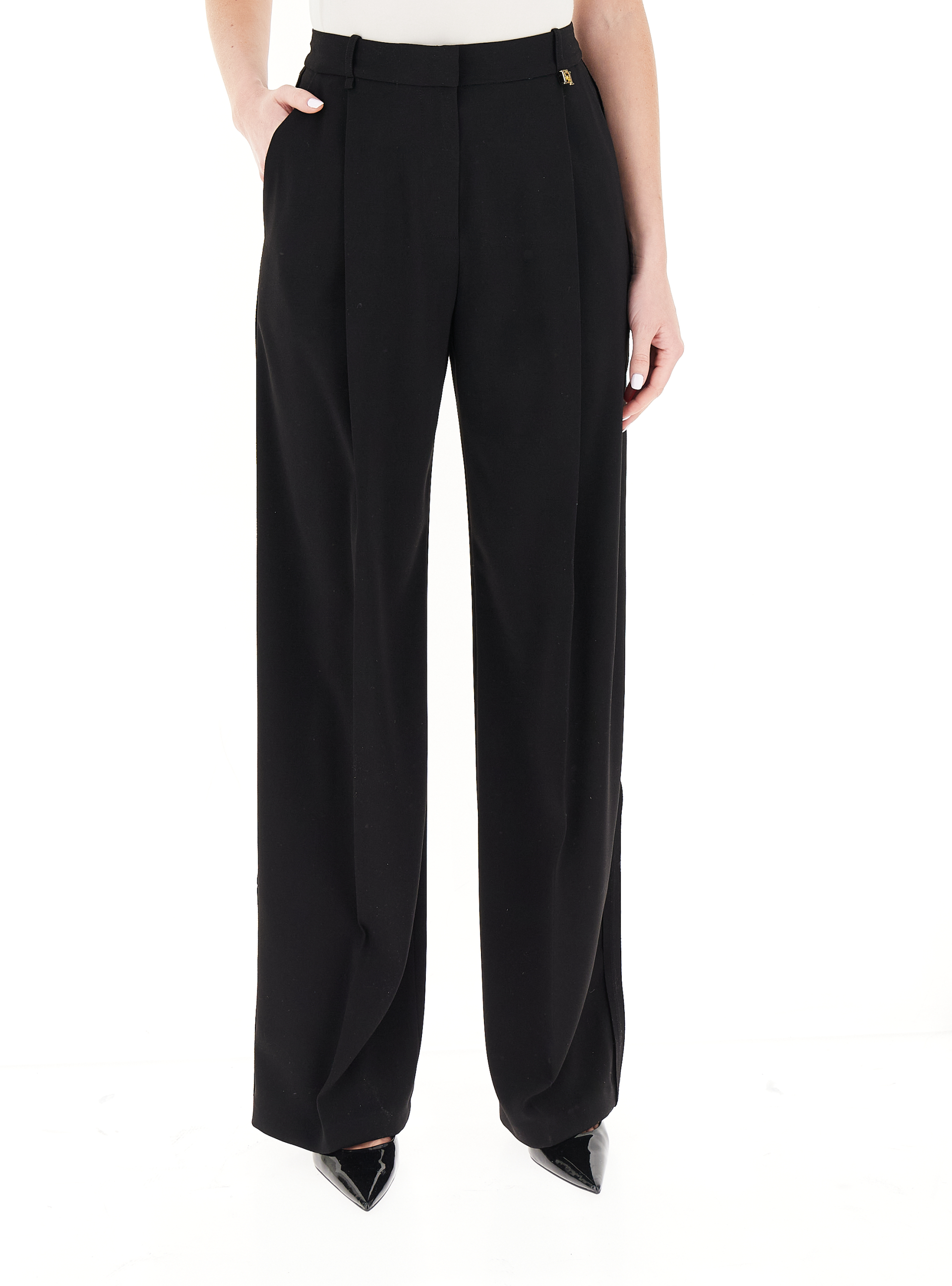 Pantalone wide leg NERO