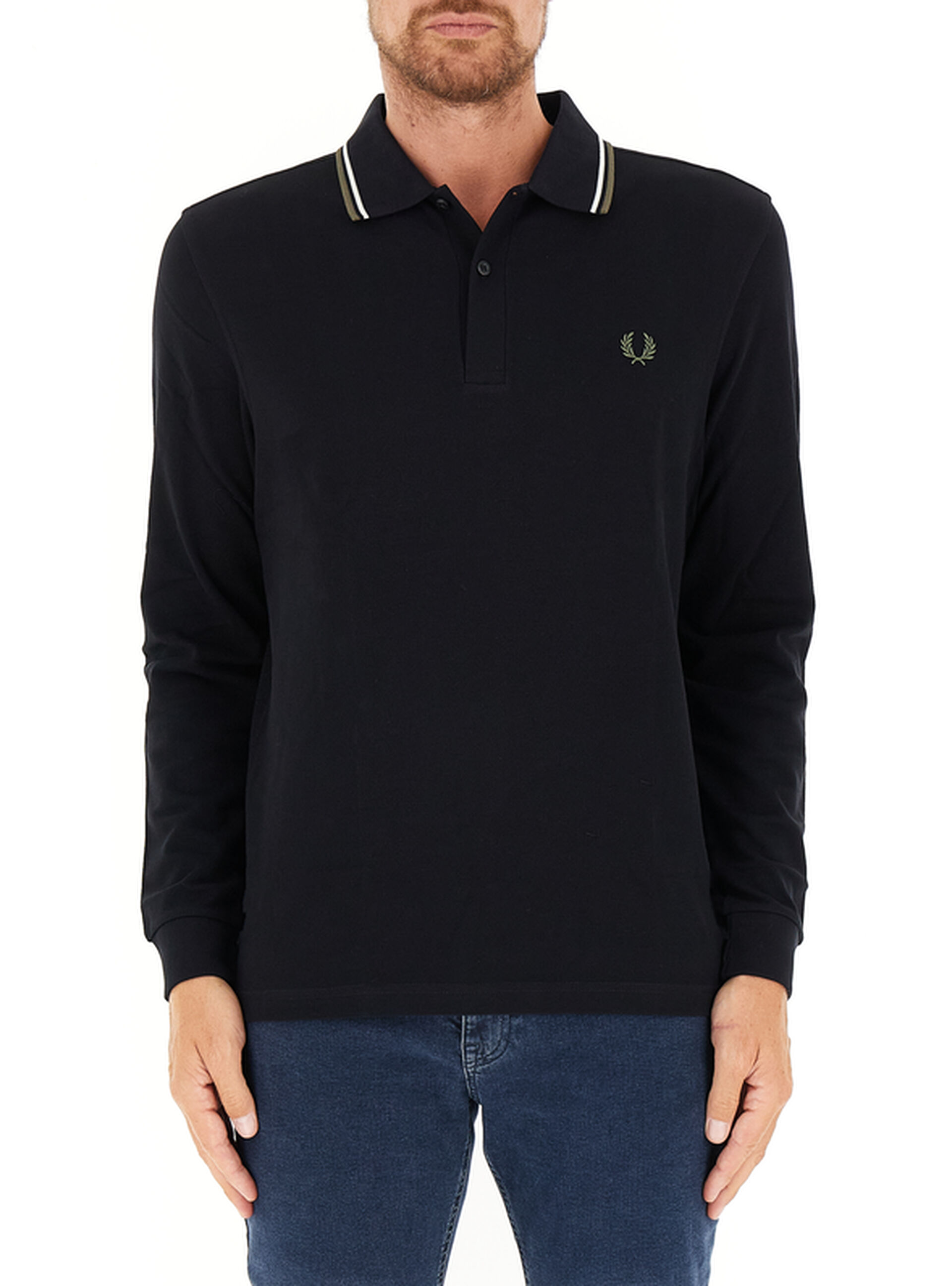 Polo maniche lunghe NERO