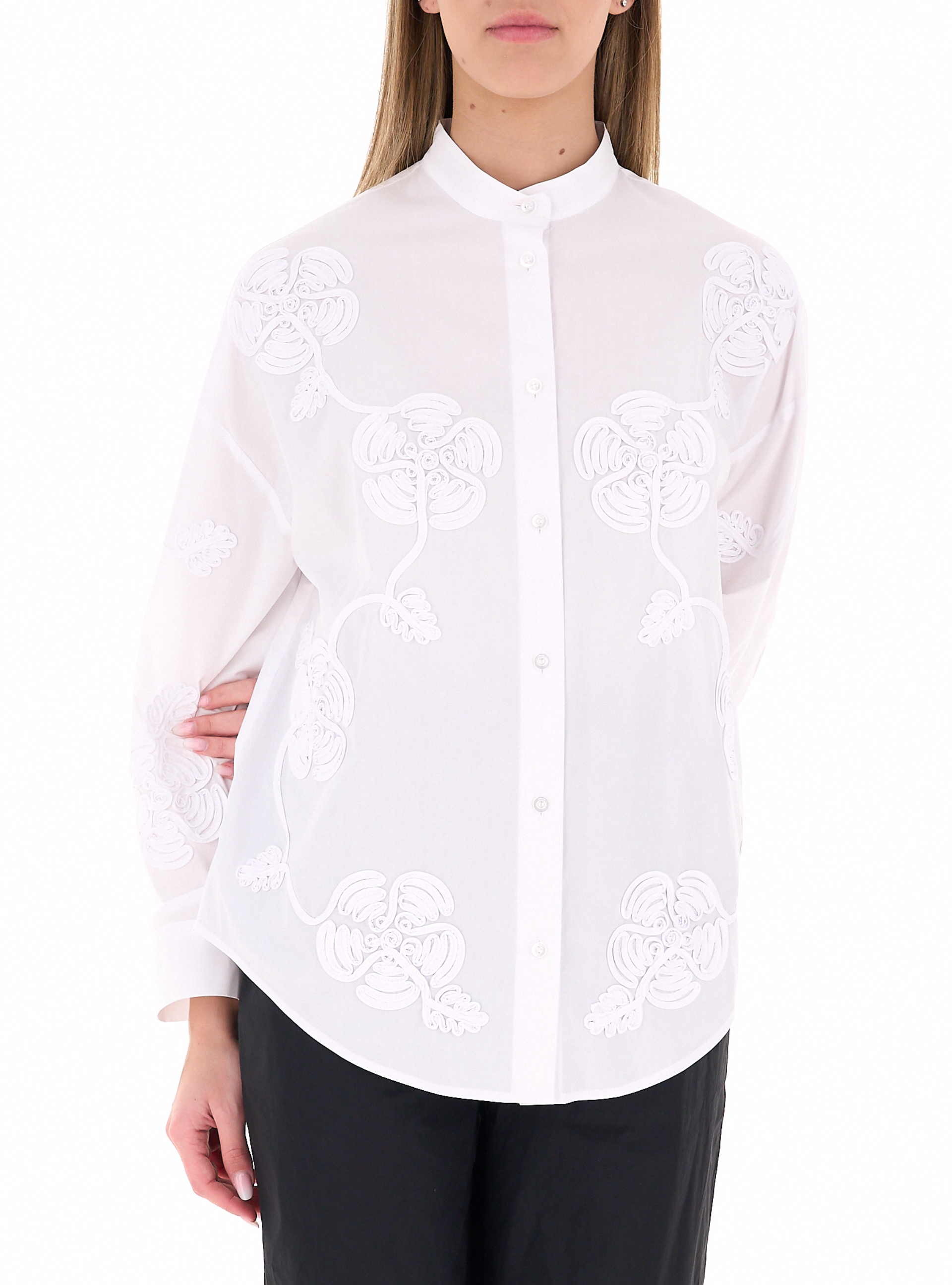 Camicia con ricami BIANCO 40