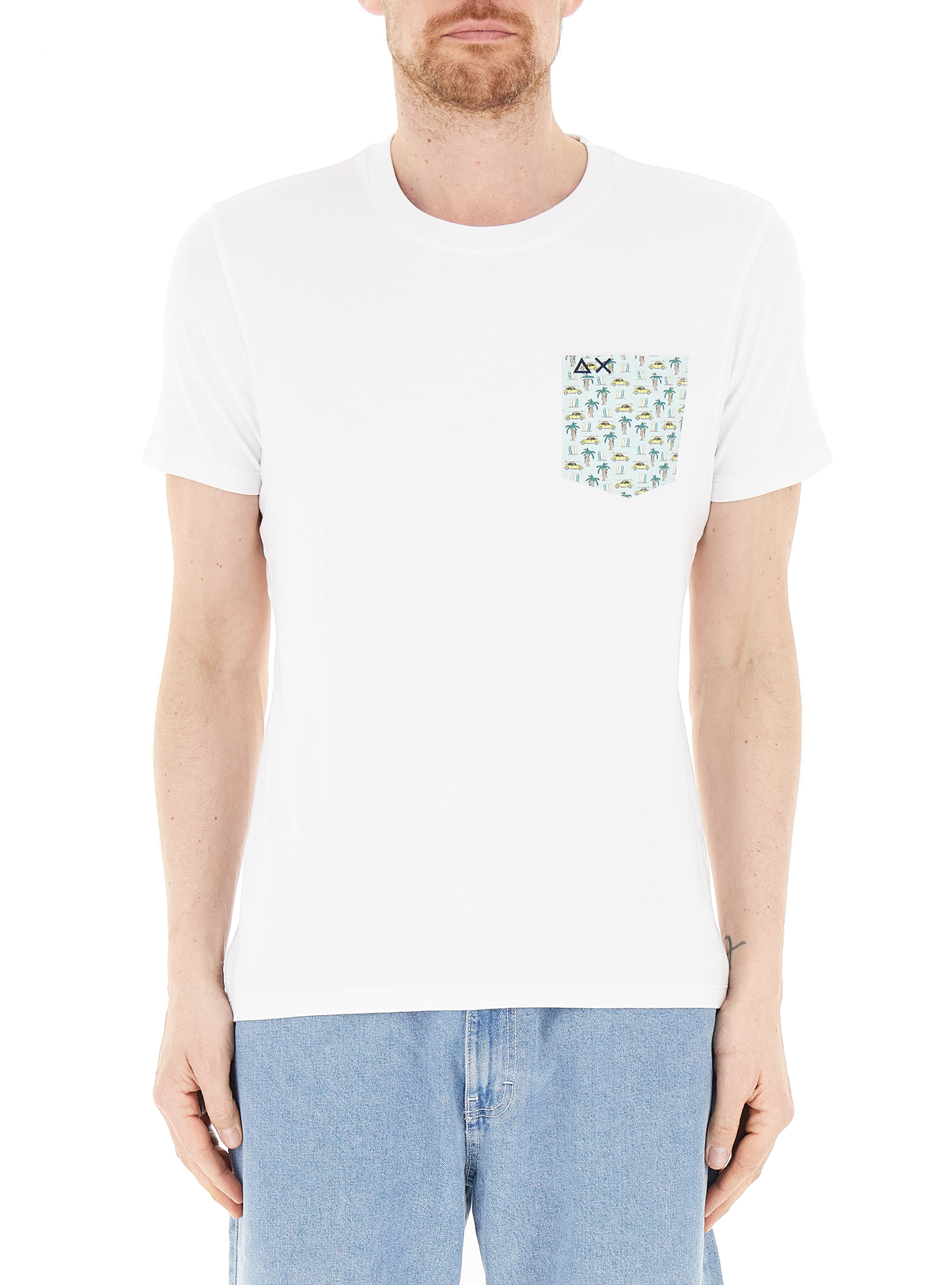 SUN68 T-shirt con tasca BIANCO S