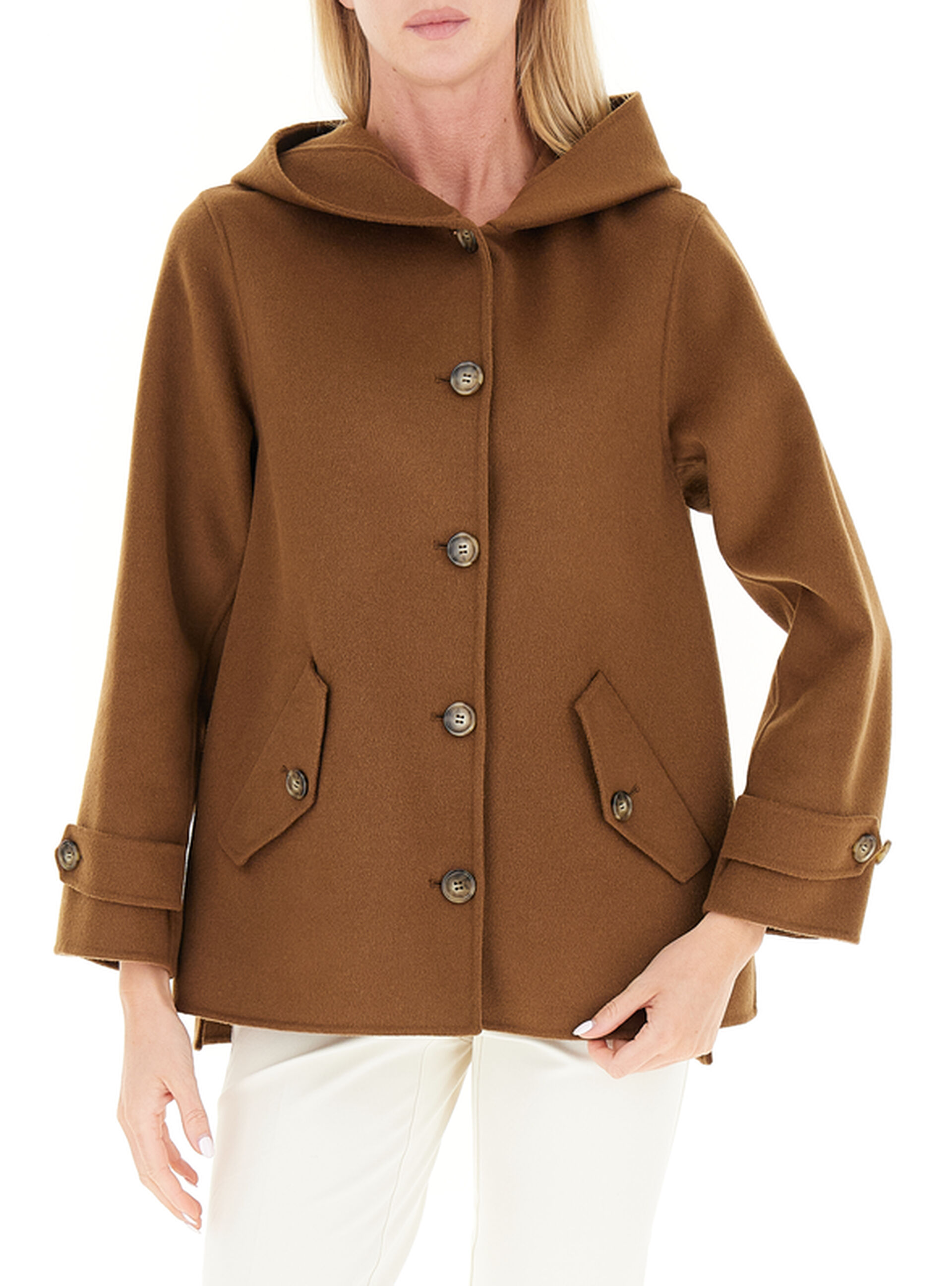 Cappotto misto lana MARRONE CHIARO 42