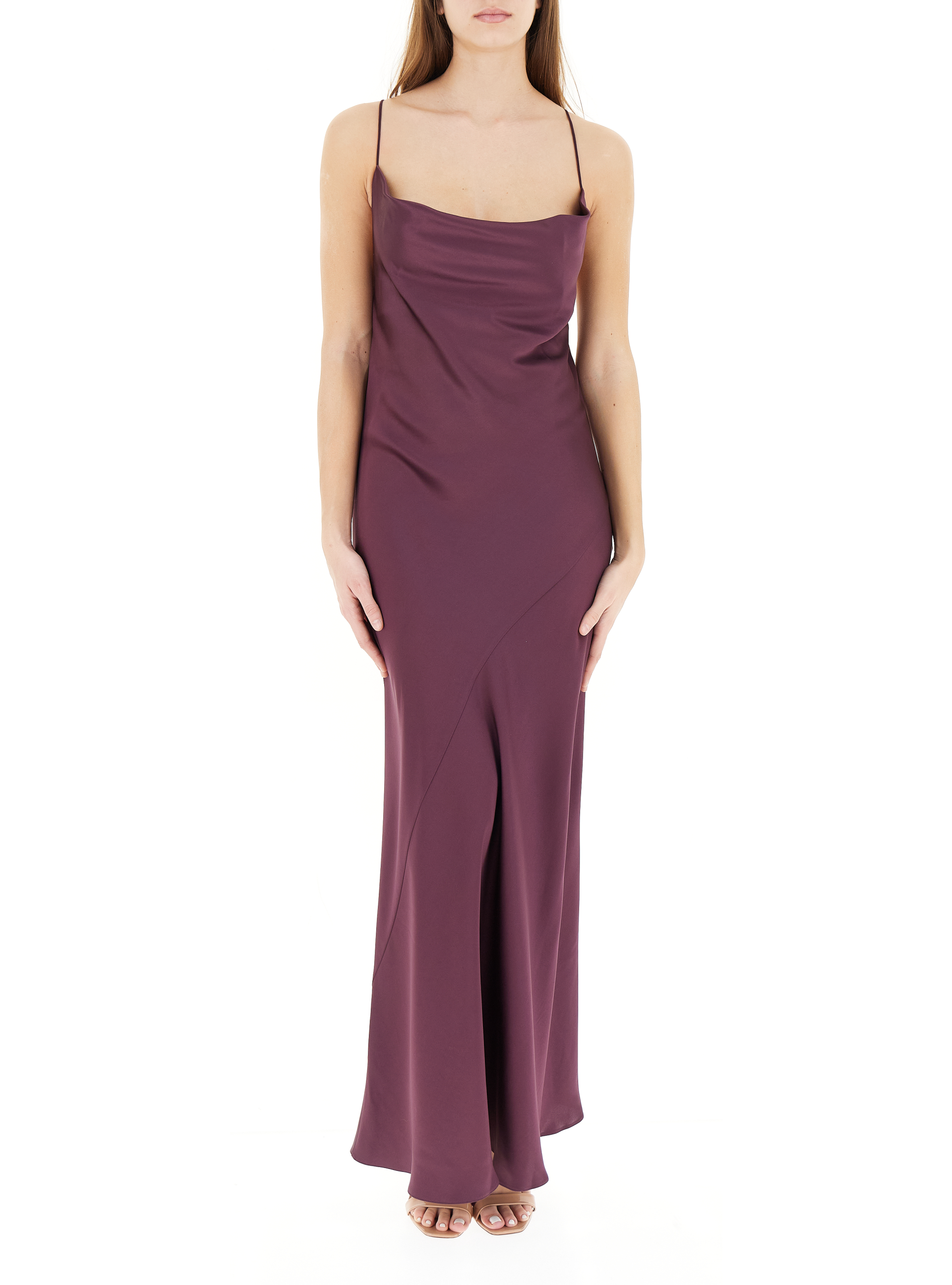 Pinko Abito lungo satin MELANZANA
