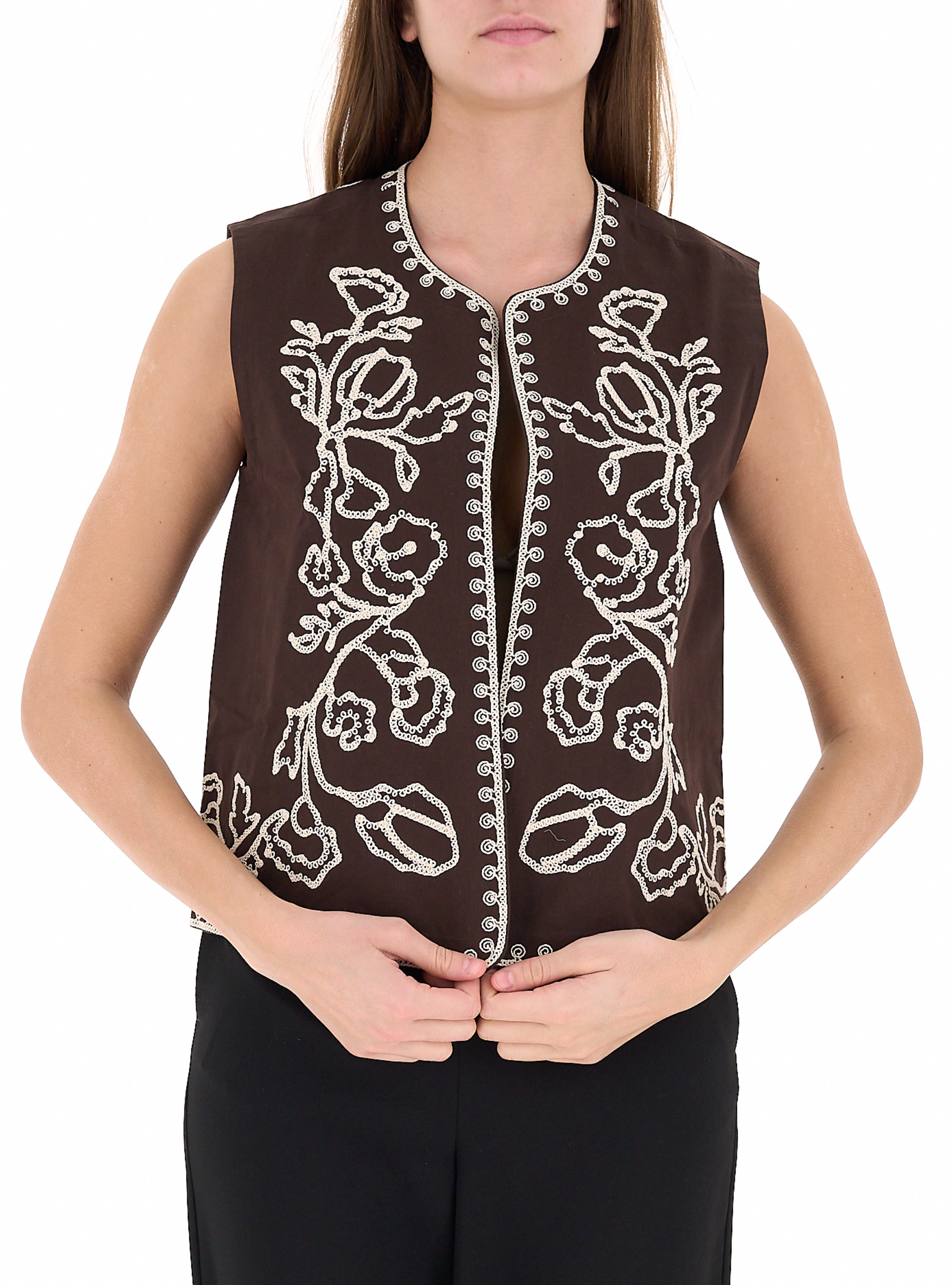 Gilet con ricami TESTA DI MORO 42