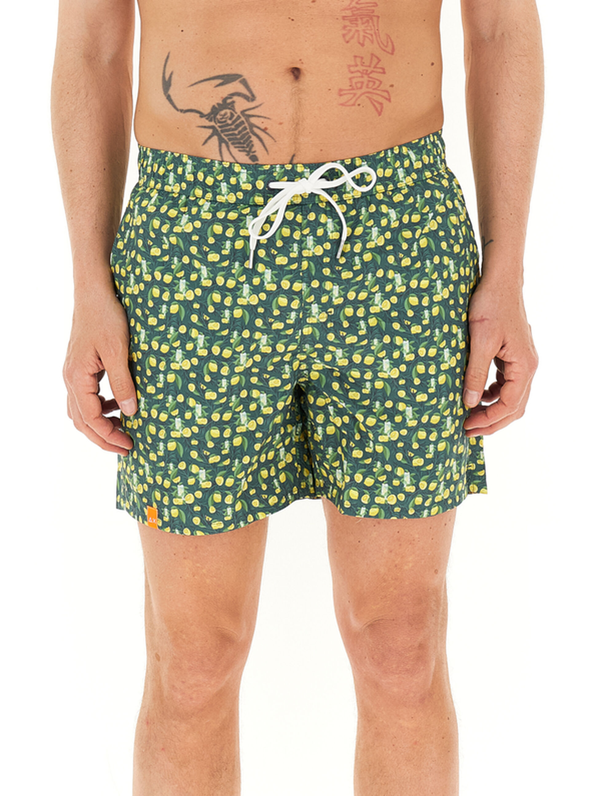 SUN68 Shorts da bagno VERDE SCURO