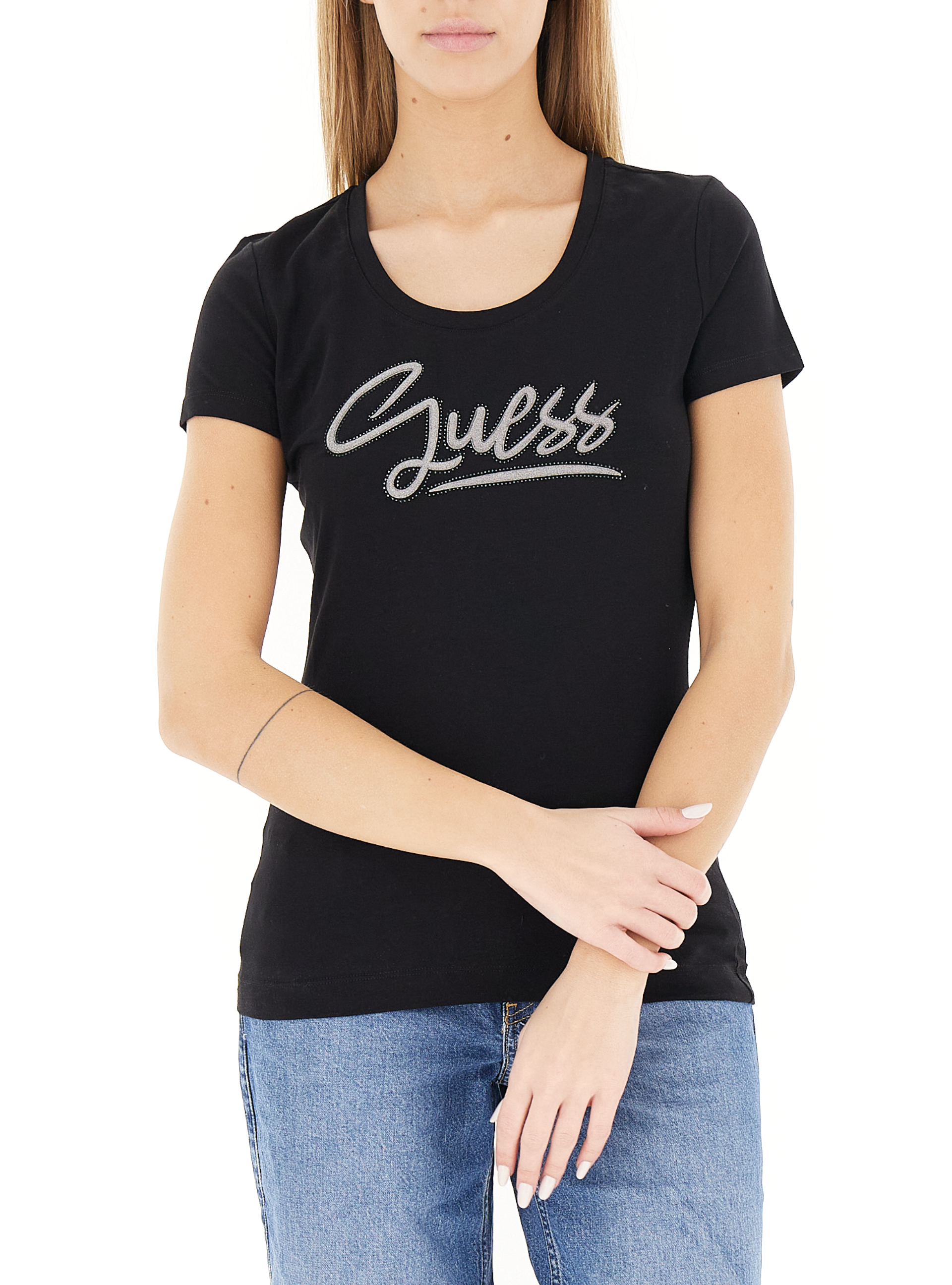 Guess T-shirt girocollo NERO