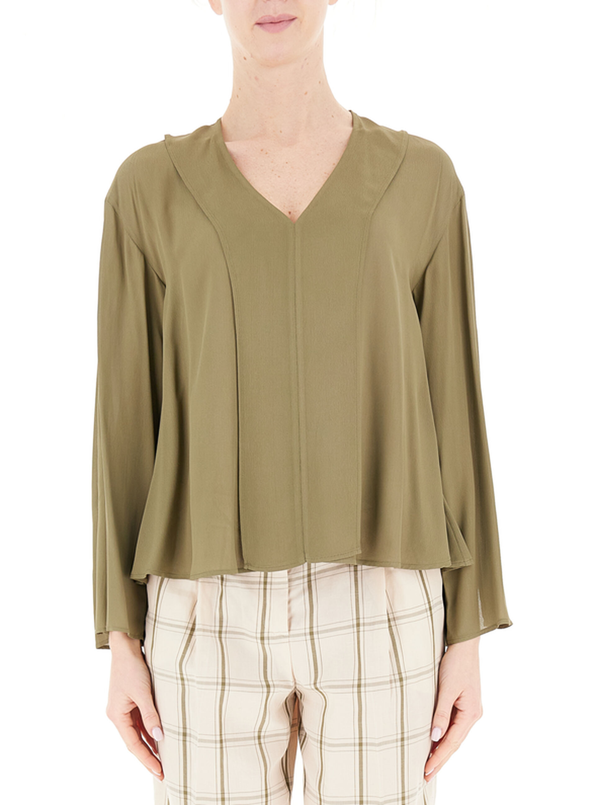 Blusa scollo V LIU JEANS VERDE OLIVA 44