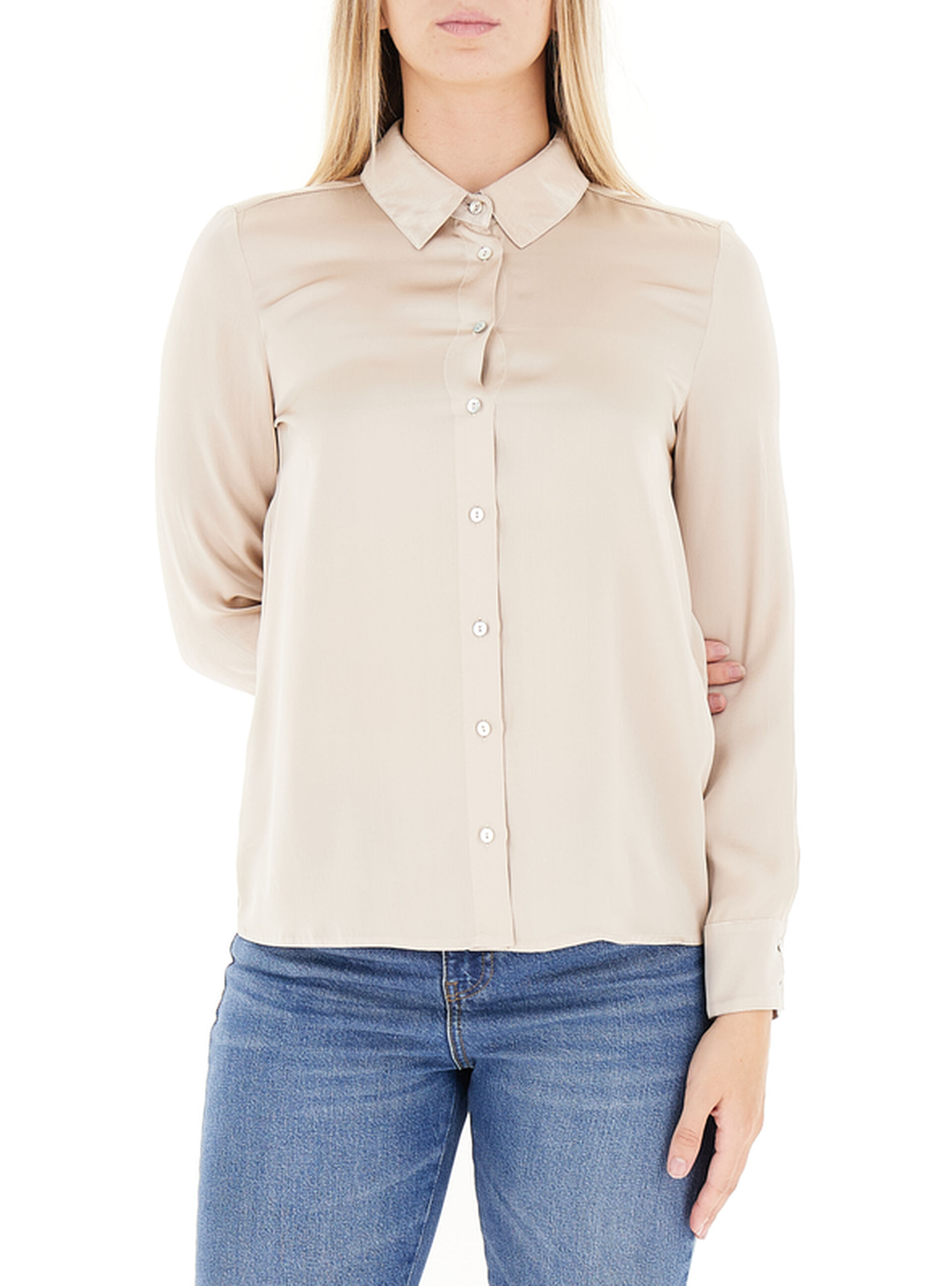 I BLUES Camicia in seta CHAMPAGNE