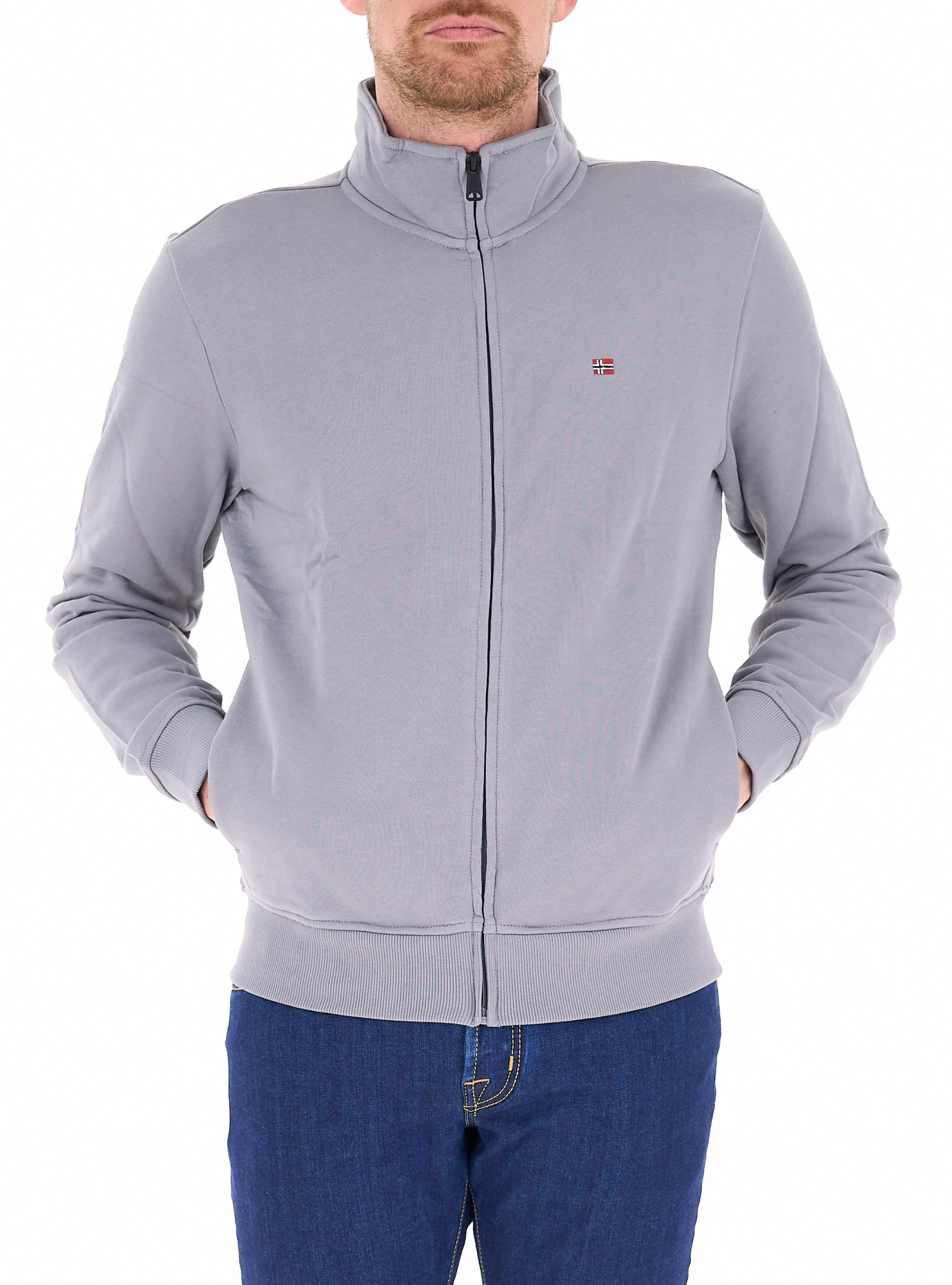 Felpa con zip GRIGIO CHIARO L