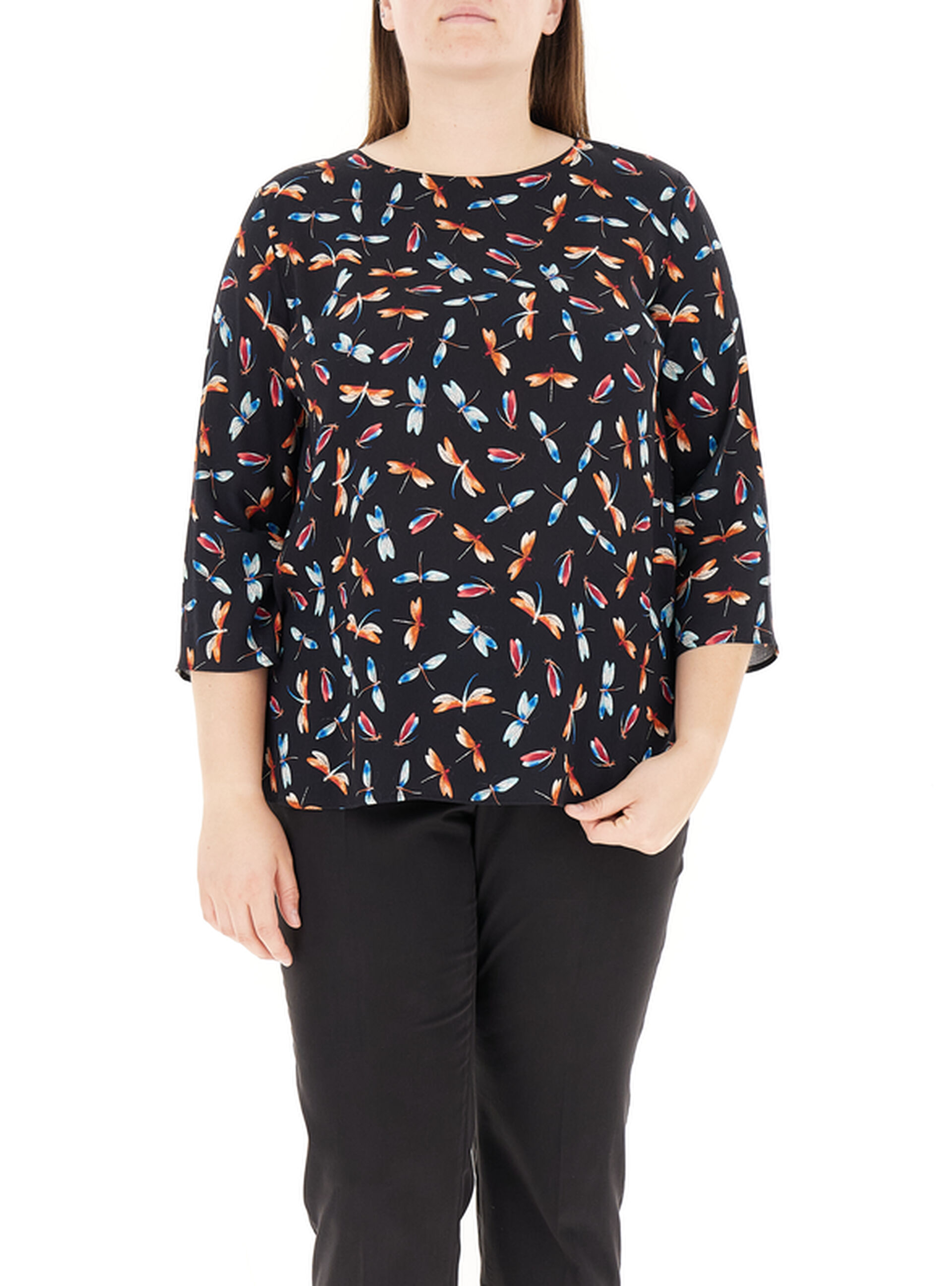ELENA MIRO' Blusa girocollo NERO