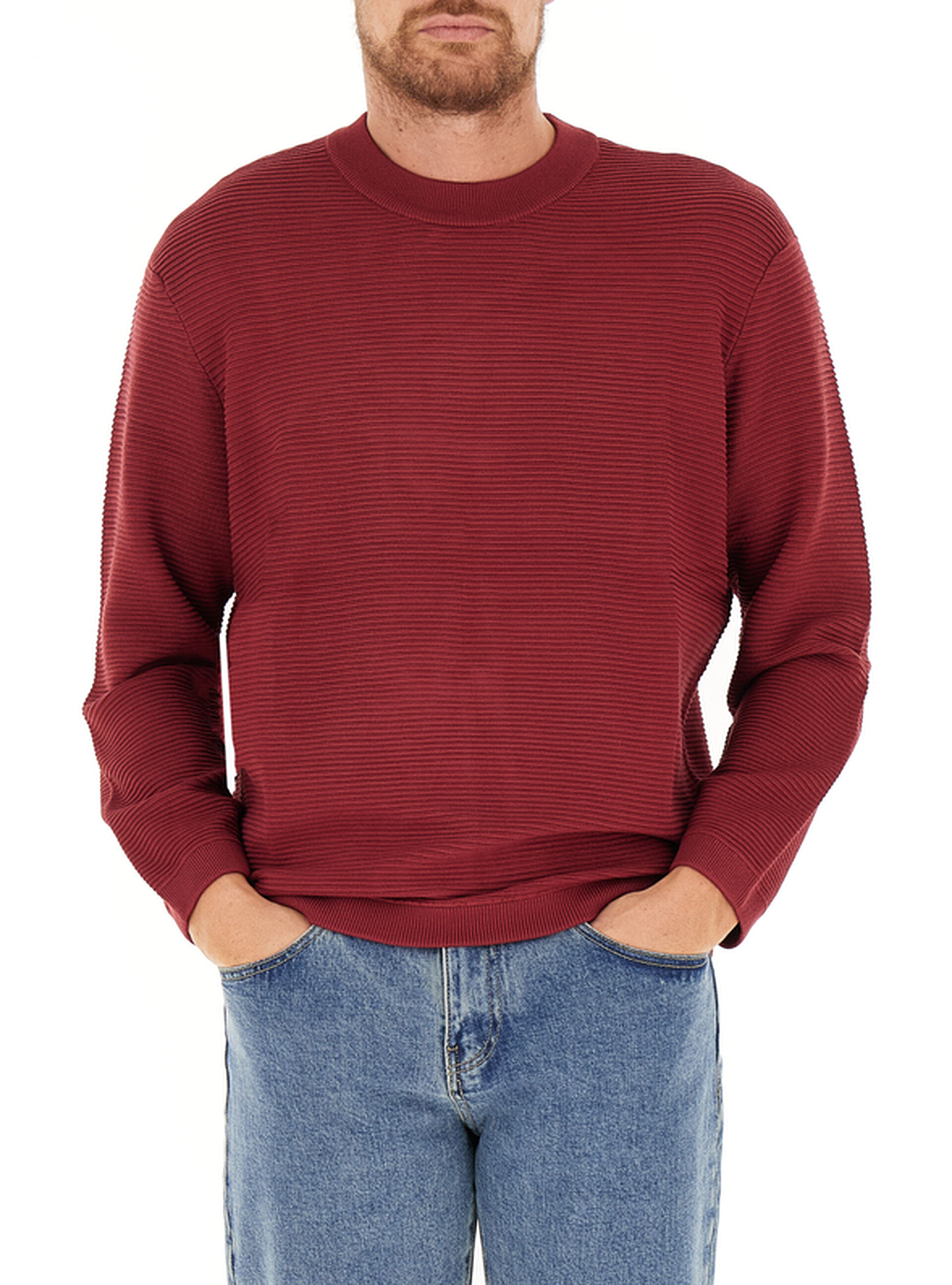 Maglione a costine BORDEAUX