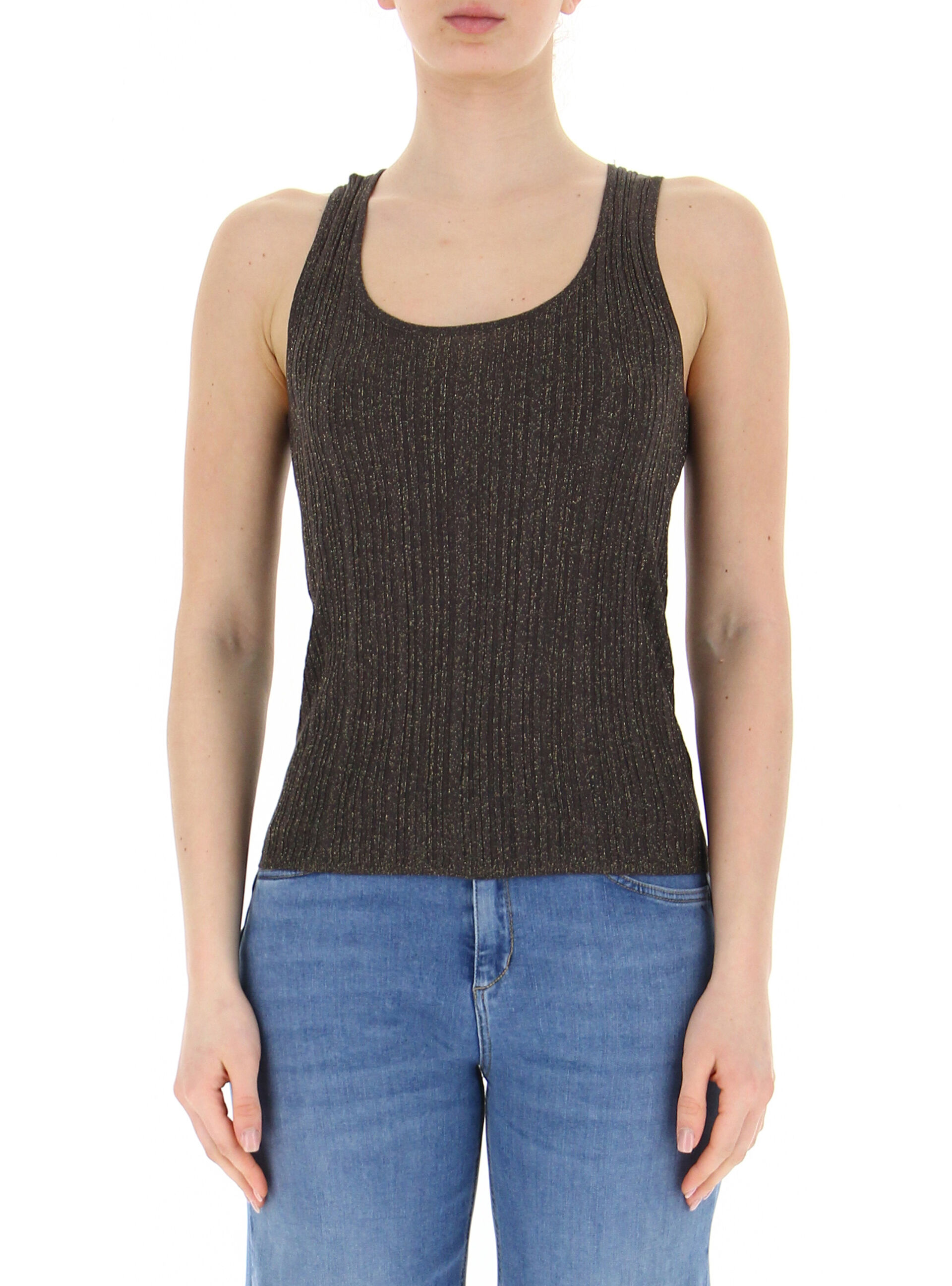 Canotta misto viscosa LIU JEANS VERDE