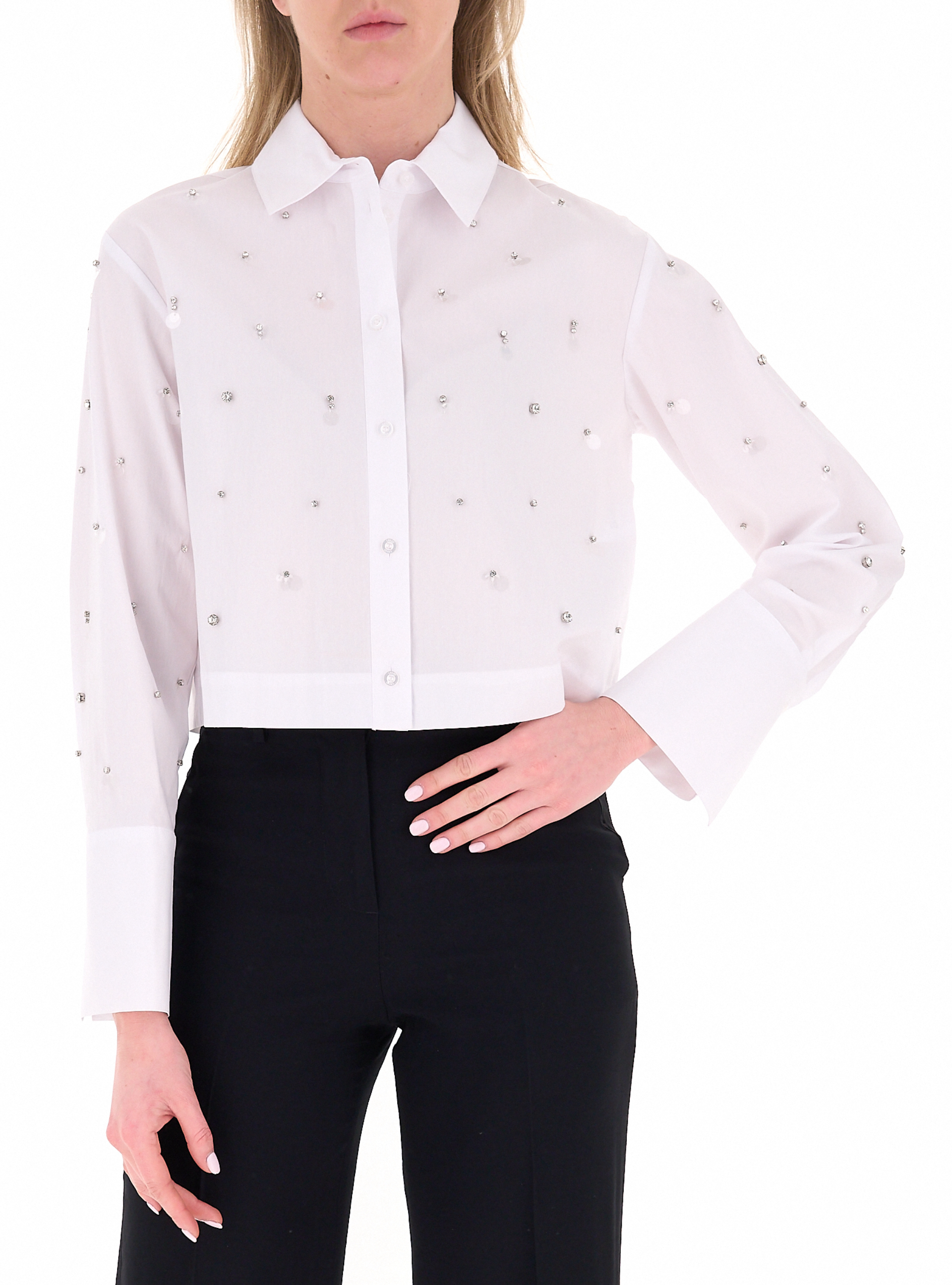 Camicia con inserti LIU JEANS PANNA